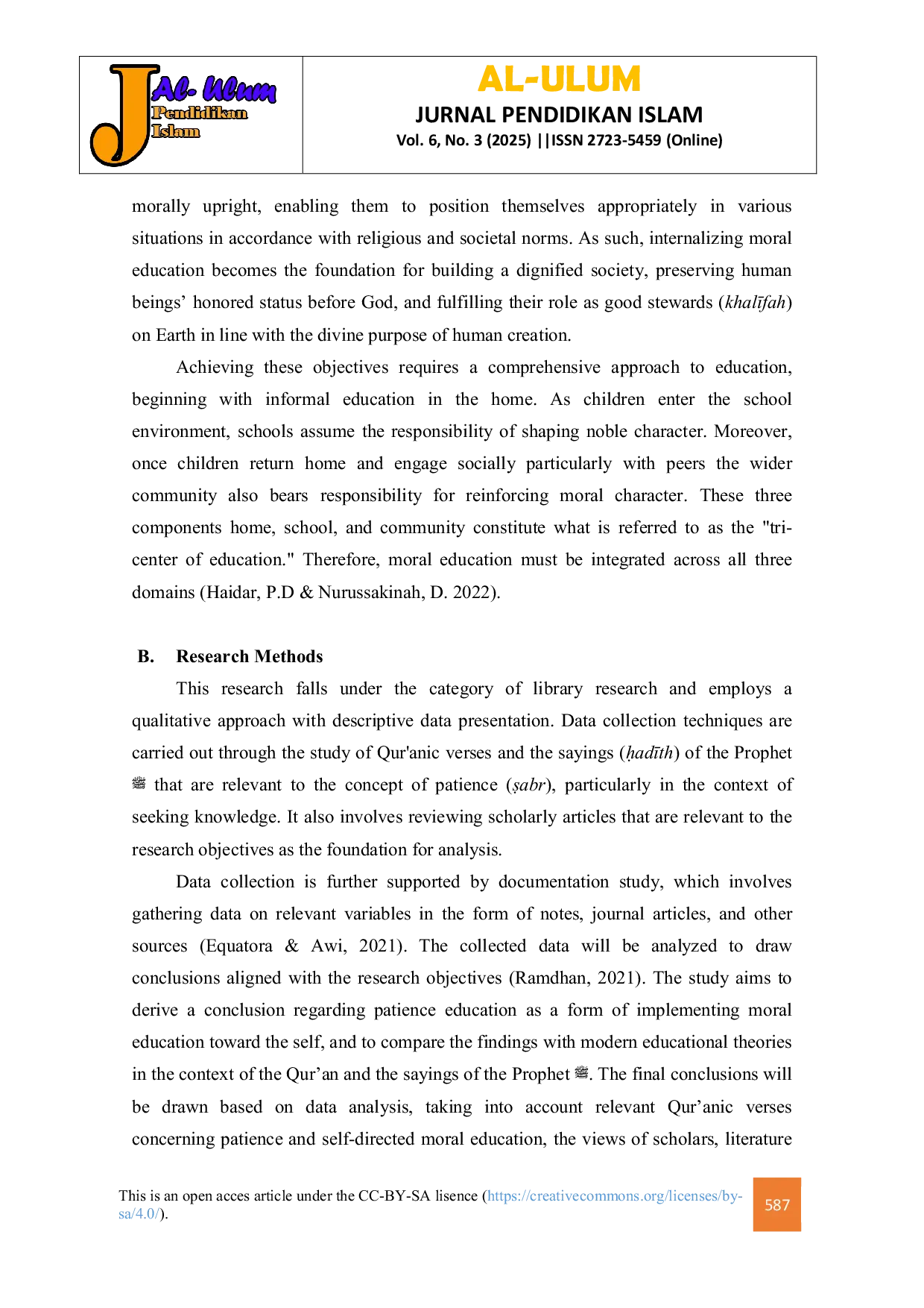 JURIS Patience Education as an Implementation of Moral Education Toward the Self