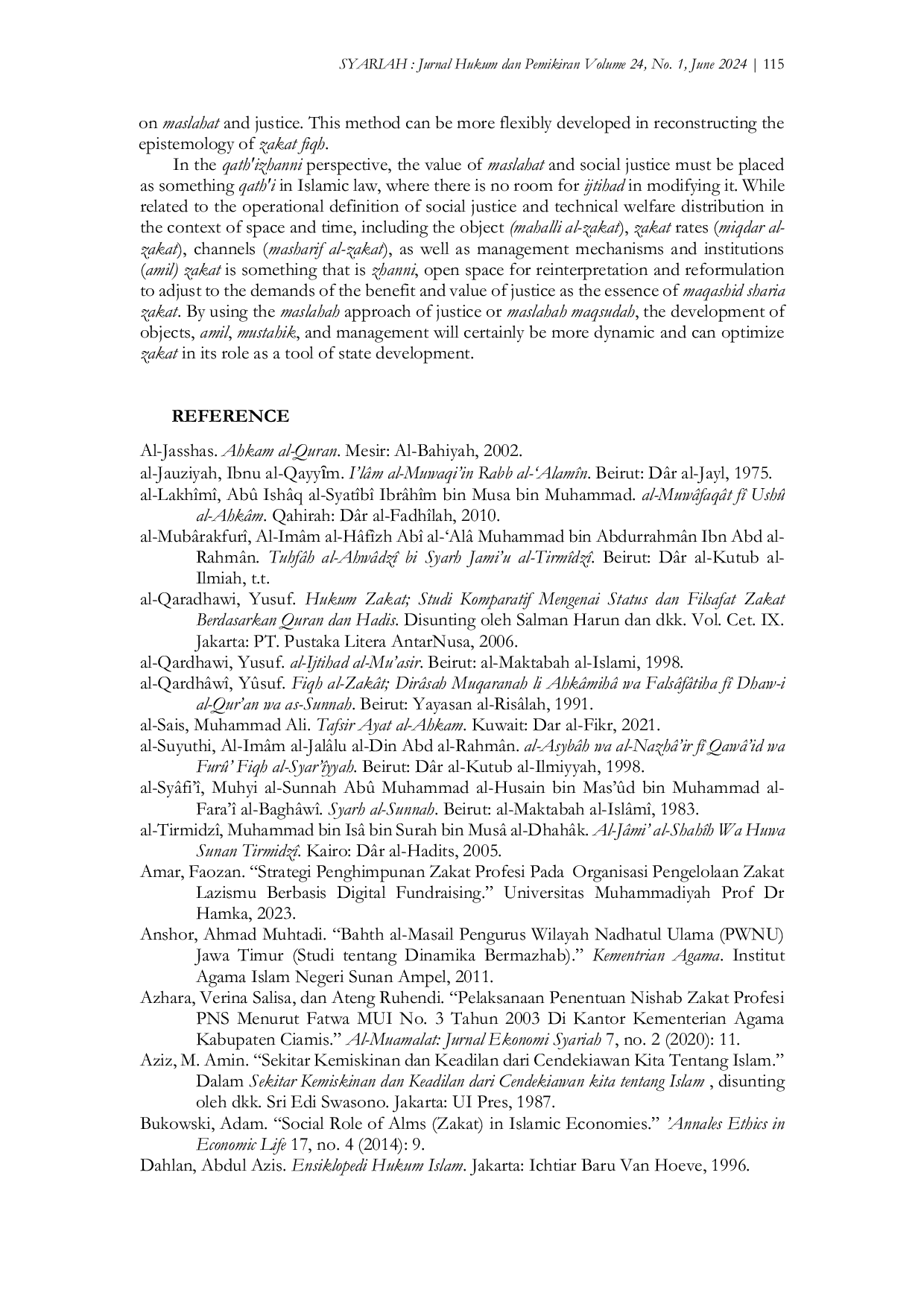 JURIS Reactualization of Maslahat and Social Justice Principles in the Contextualization of Fiqh Zakat