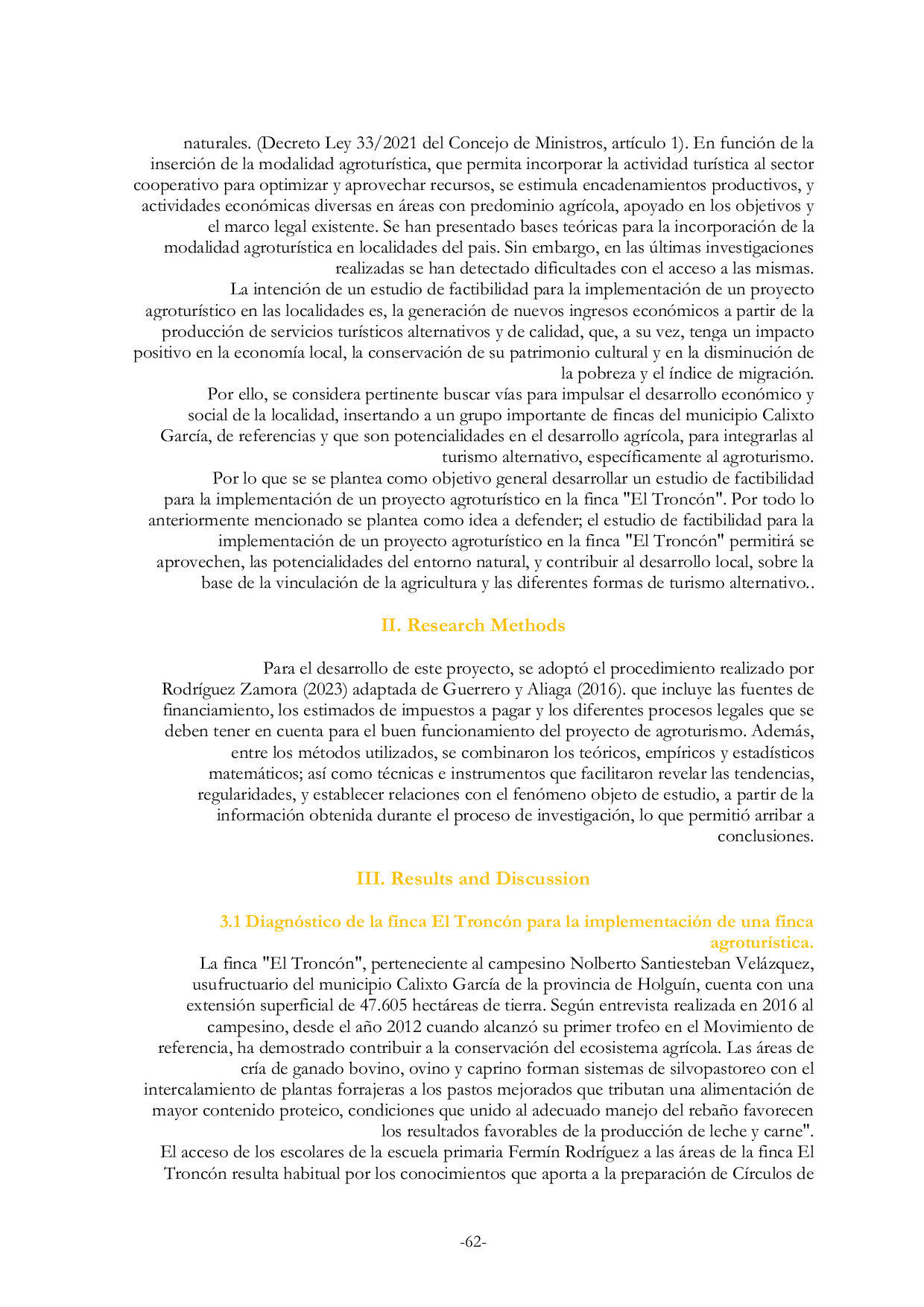 JURIS Estudio De Factibilidad Para La Implementaci n De Un Proyecto Agrotur stico En La Finca El Tronc n