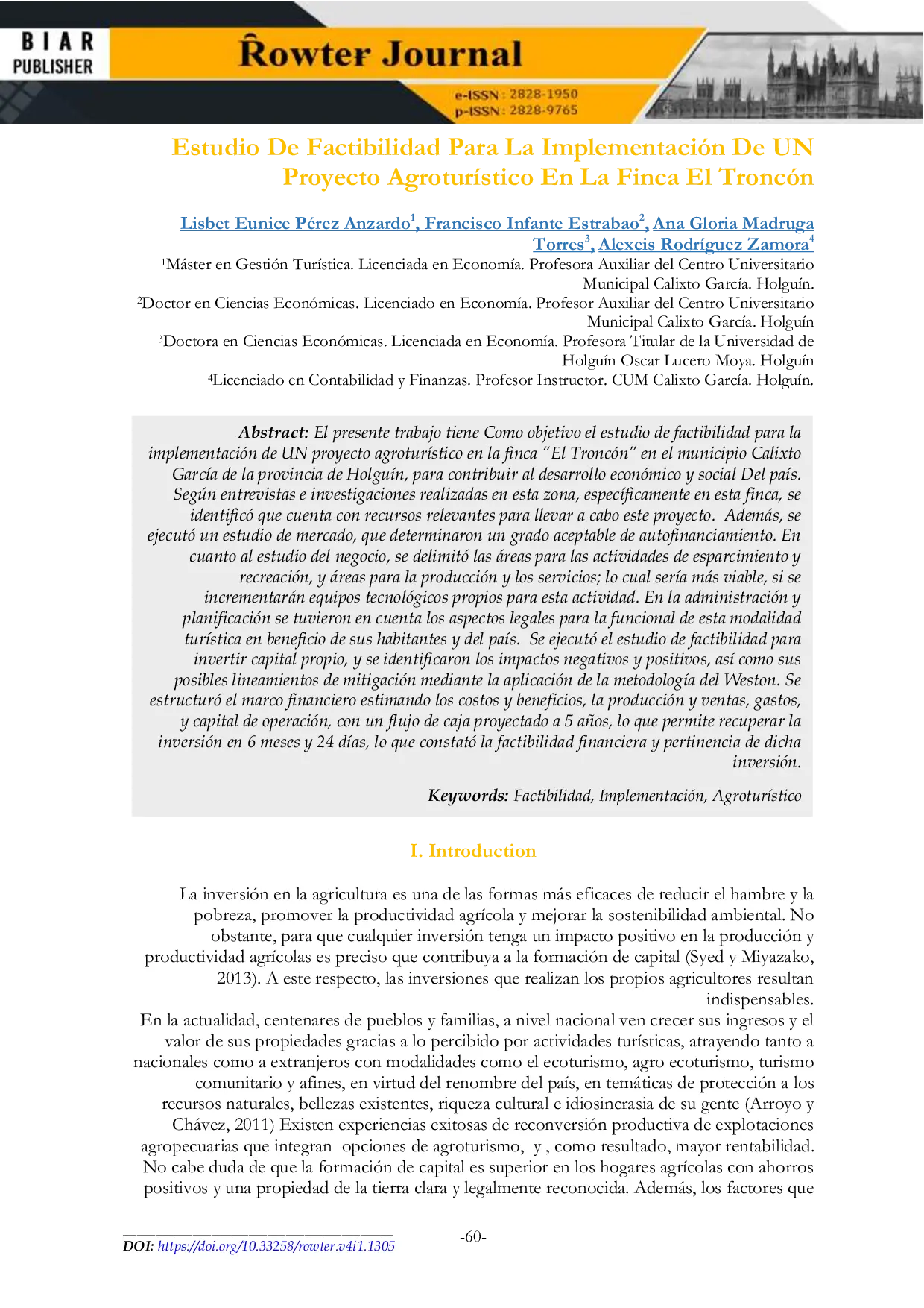 JURIS Estudio De Factibilidad Para La Implementaci n De Un Proyecto Agrotur stico En La Finca El Tronc n