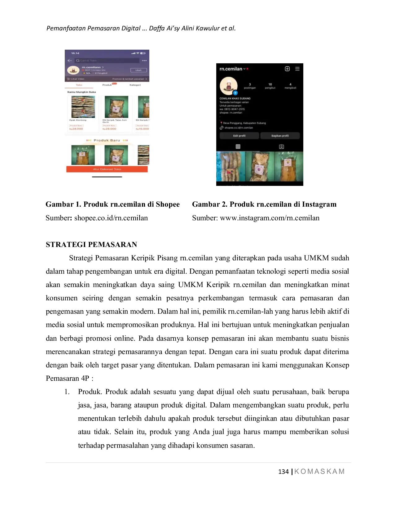 JURIS Pemanfaatan Pemasaran Digital UMKM Keripik Pisang di Desa Ponggang