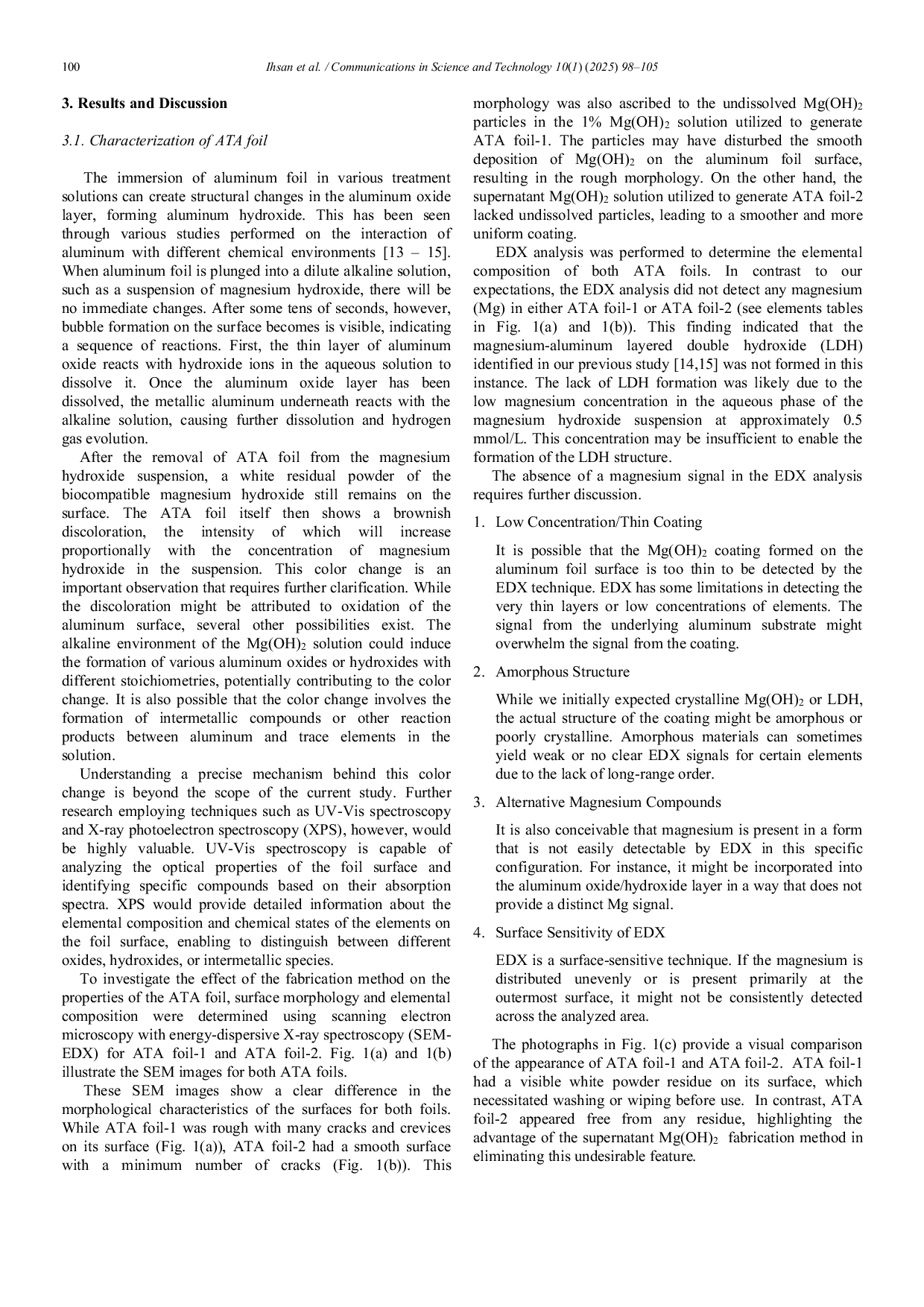 JURIS Residue free alkali treated aluminum foil for water disinfection A novel supernatant Mg OH 2 fabrication method