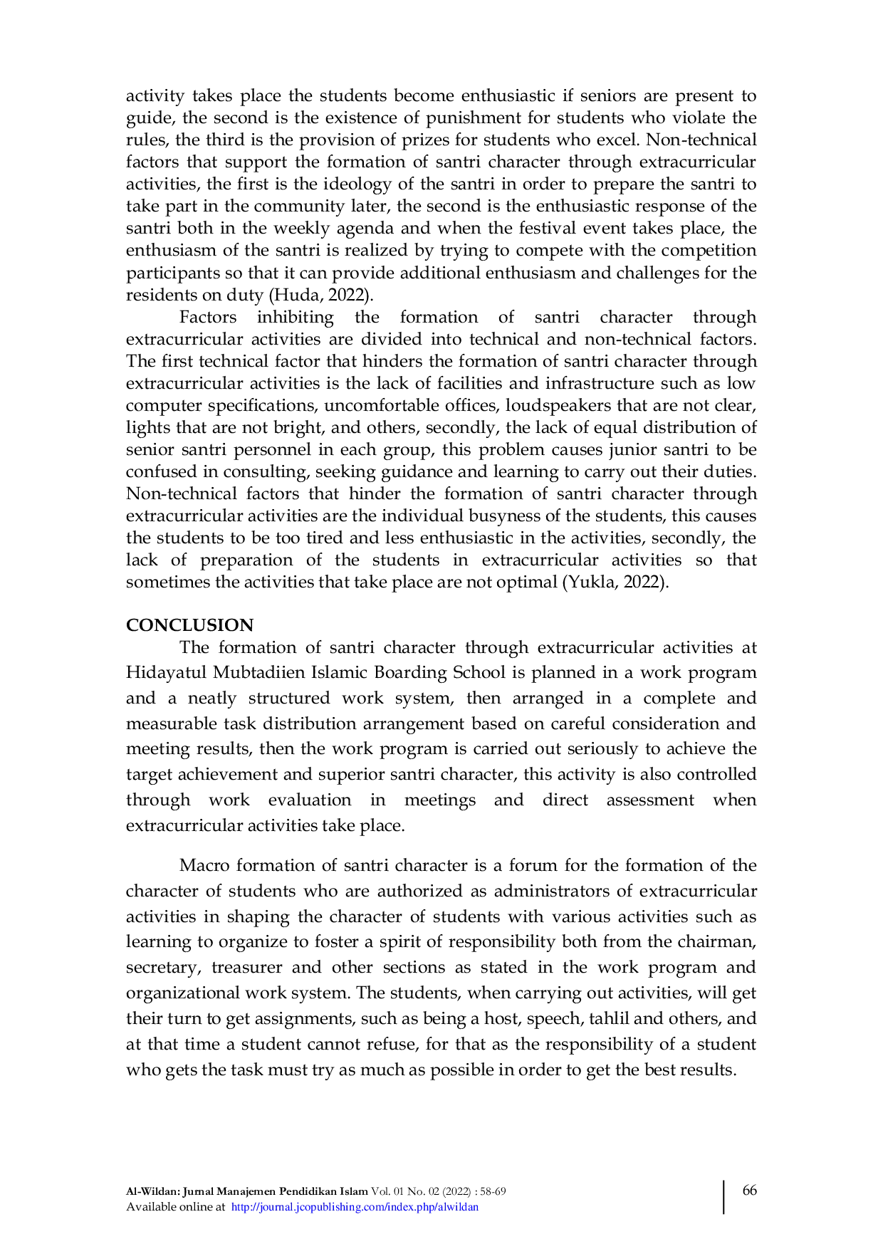 JURIS The Effort in Shaping the Character of Students Through Extracurricular Activities A Study From the Educational Management Science Perspective