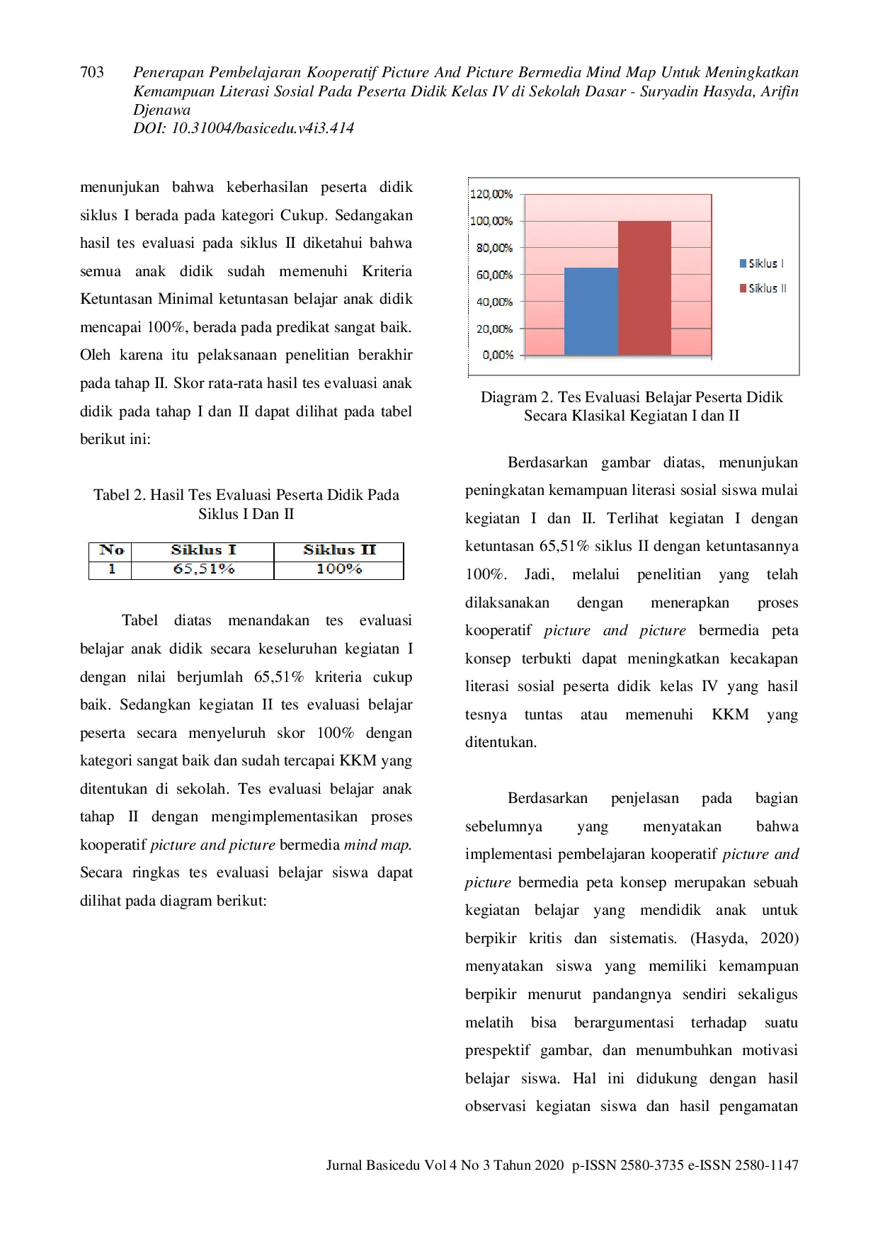 JURIS Penerapan Pembelajaran Kooperatif Picture and Picture Bermedia Mind Map untuk Meningkatkan Kemampuan Literasi Sosoal Pada Peserta Didik Sekolah Dasar
