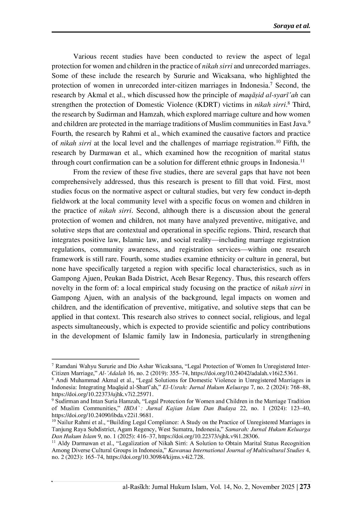 JURIS Legal Protection of Women and Children in the Practice of Nikah Sirri Unregistered Marriage