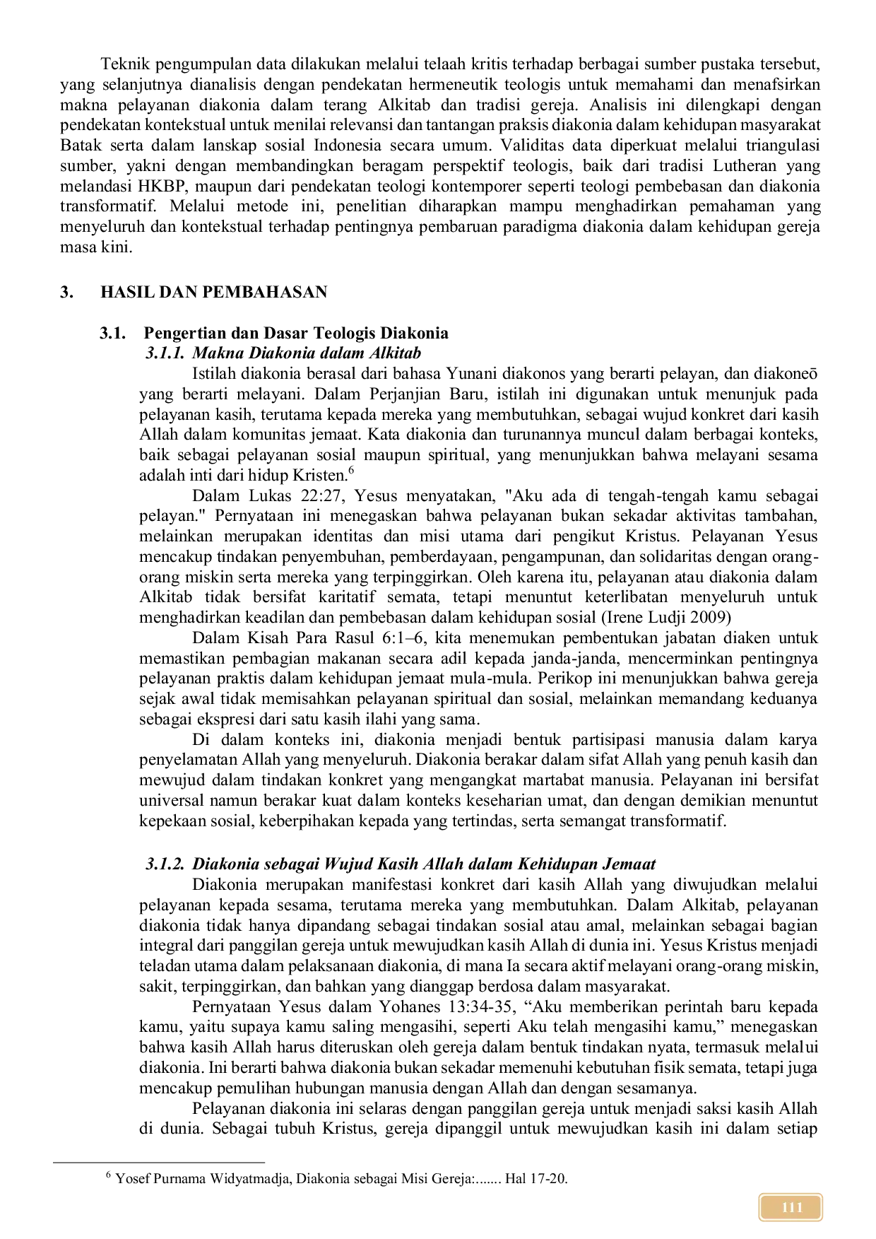 JURIS Diakonia Transformatif Dalam Gereja HKBP Telaah Teologis dan Kontekstual