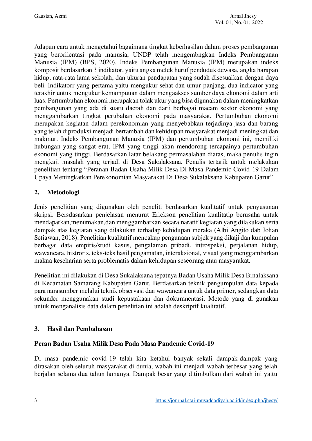 JURIS Peranan Badan Usaha Milik Desa Di Masa Pandemic Covid 19 Dalam Upaya Meningkatkan Perekonomian Masyarakat Di Desa Sukalaksana Kabupaten Garut Kajian Hukum Ekonomi Syariah