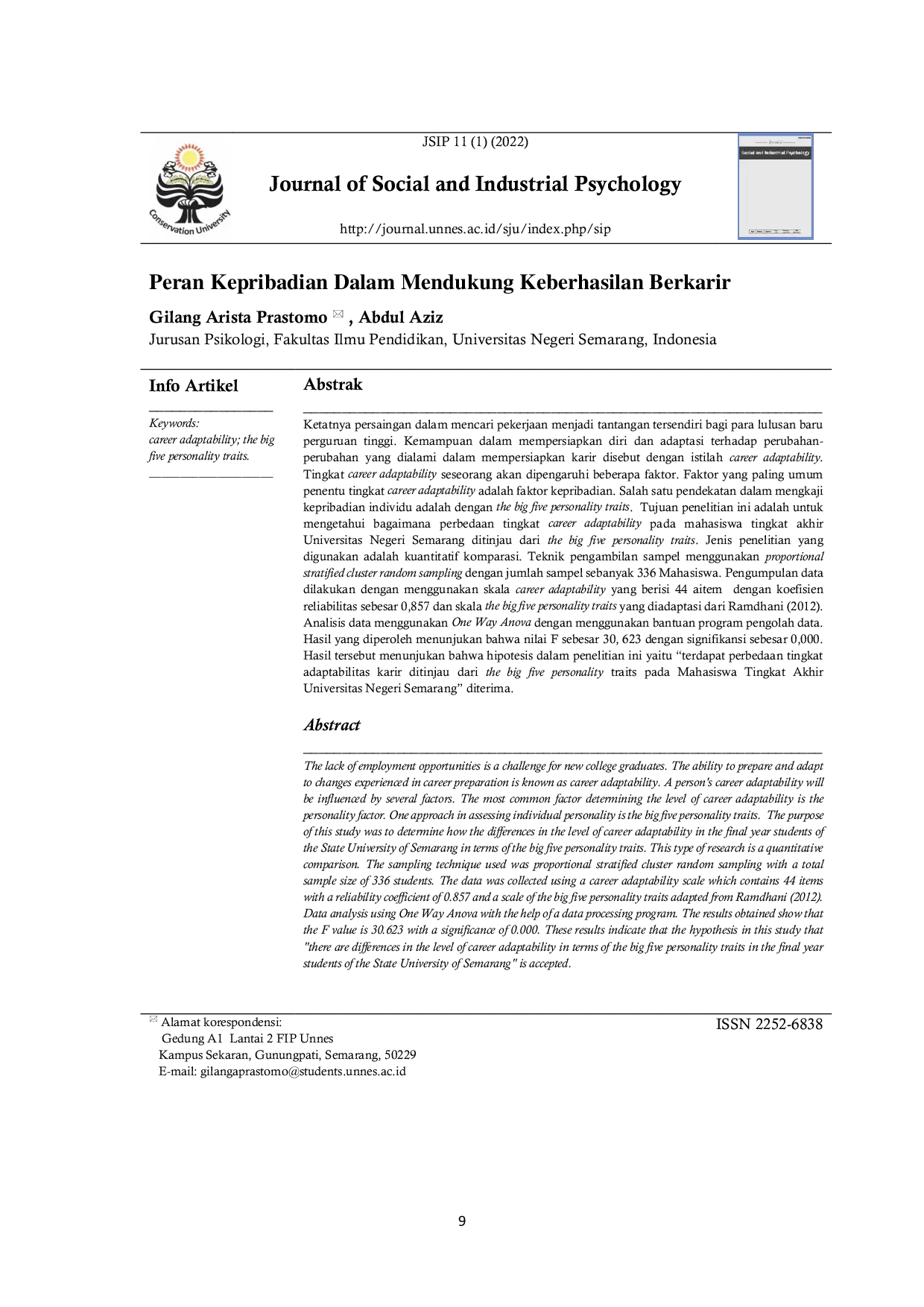 JURIS Peran Kepribadian Dalam Mendukung Keberhasilan Berkarir