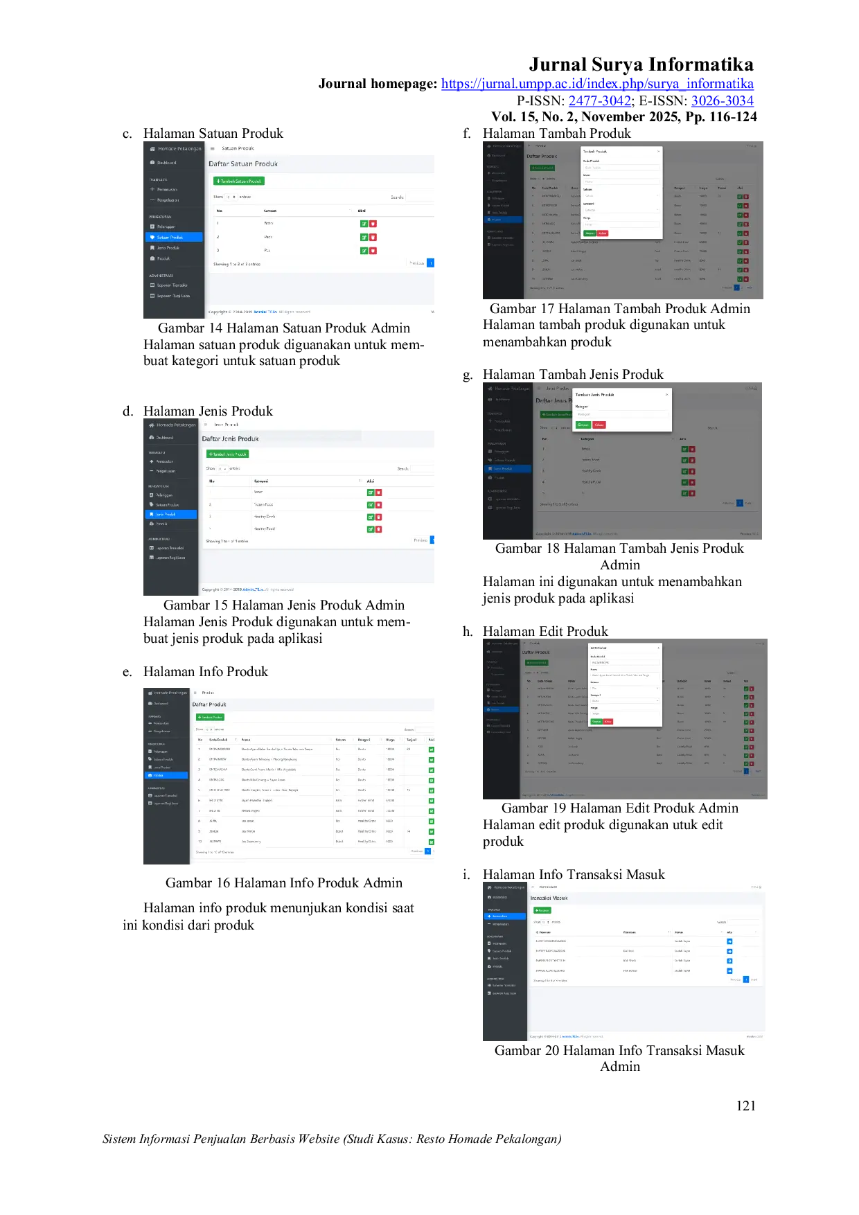 JURIS Sistem Informasi Penjualan Resto Homade Pekalongan Berbasis Website Studi Kasus Resto Homade Pekalongan