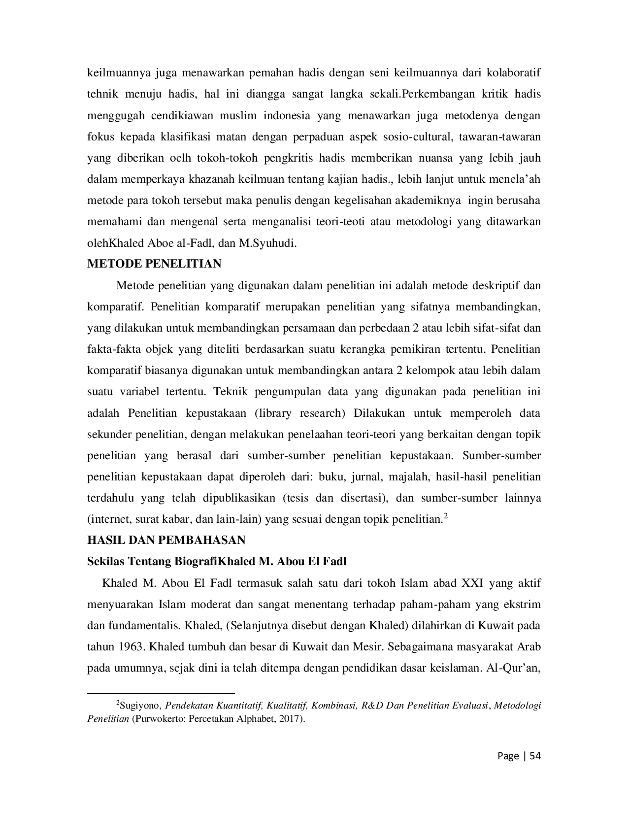 JURIS Studi Komparasi Metode Hermeneutika Hadis Perspektif Khaled M Abou Fadl Dan M Syuhudi Ismail