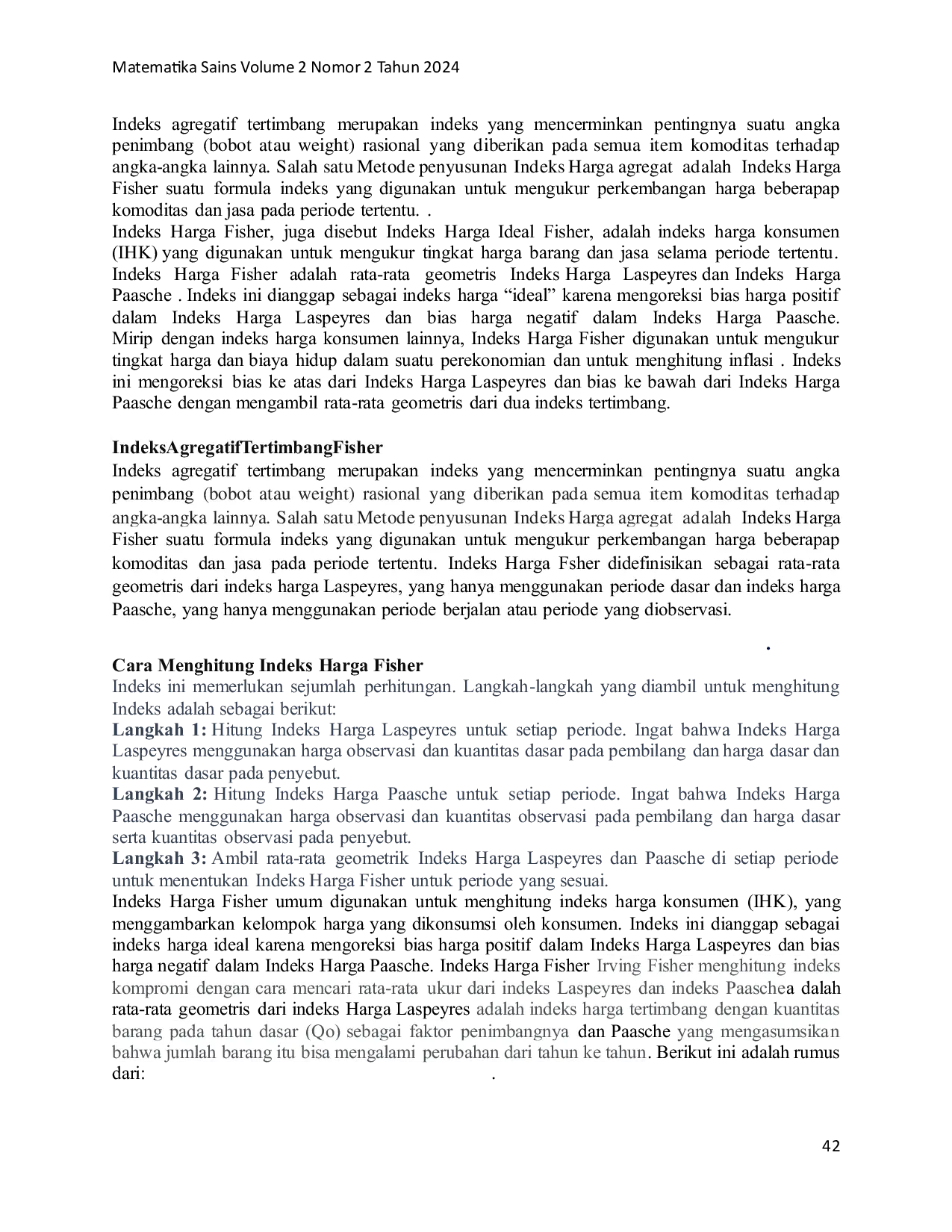 JURIS Aplikasi R Berbasis Matriks Data Dalam Analisis Indeks Harga Agregat Tertimbang Fisher