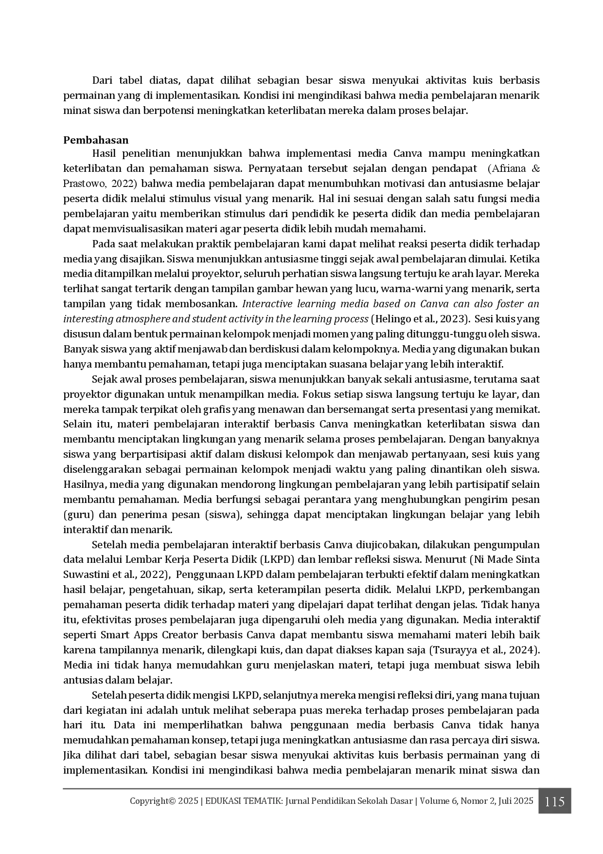 juris Implementasi Media Pembelajaran Interaktif Berbasis Canva dalam Pembelajaran IPA Studi Kualitatif di Sekolah Dasar