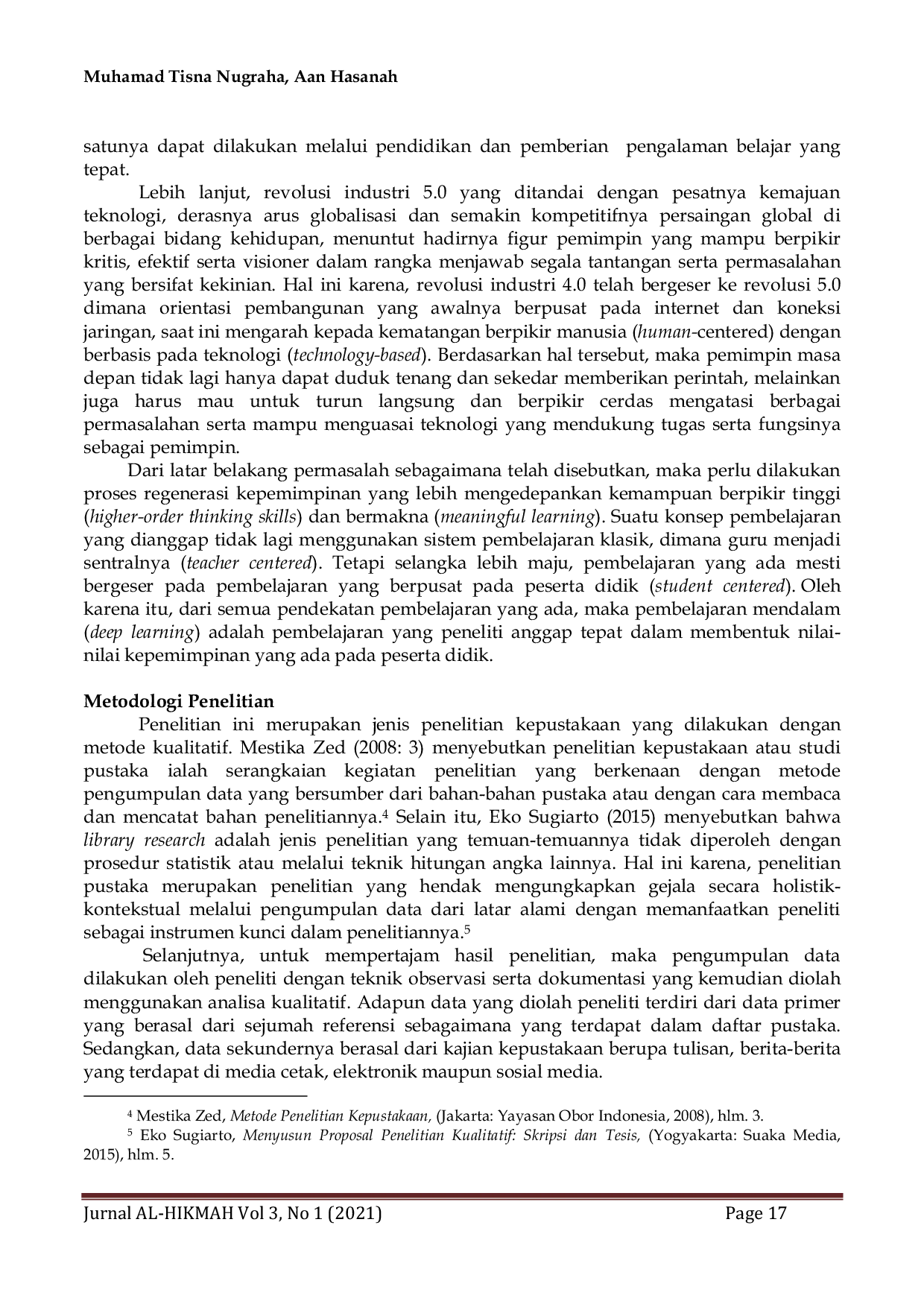 JURIS Membentuk Karakter Kepemimpinan Pada Peserta Didik Melalui Pendekatan Pembelajaran Deep Learning