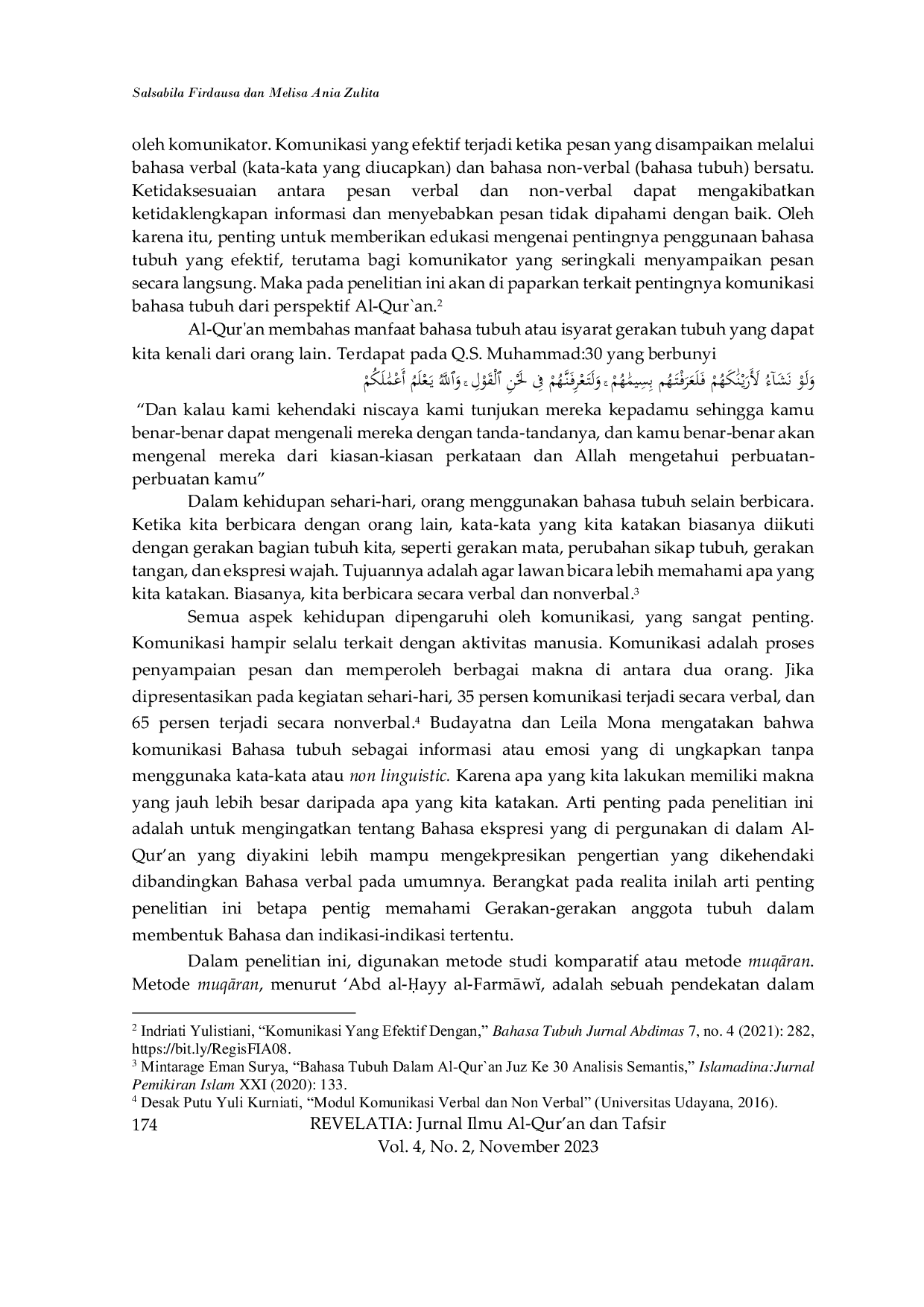 JURIS Komunikasi Bahasa Tubuh Dalam Perspektif Al Qur an Studi Tafsir Al Qur An Al Aem Dan JAmi Li AukAm Al Qur An