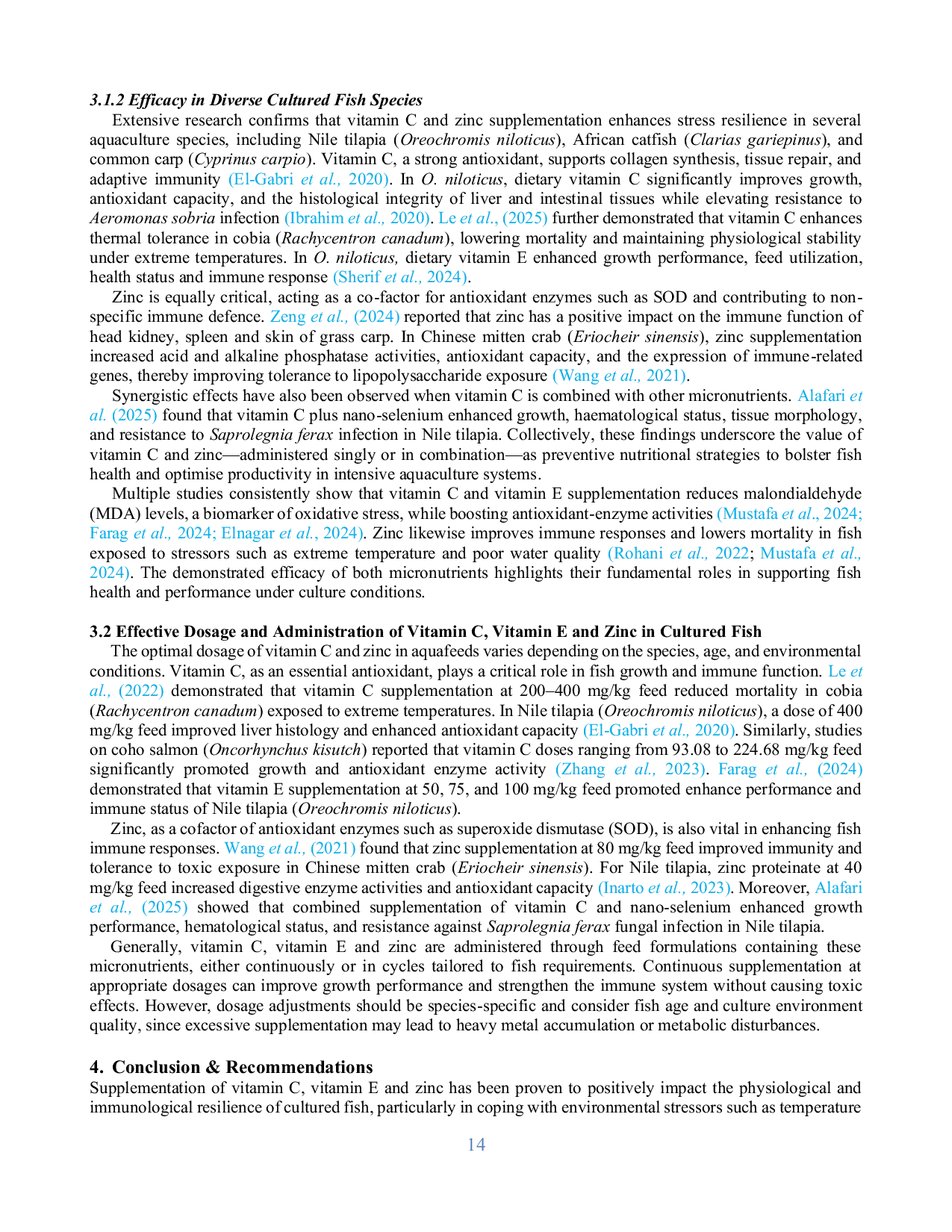 JURIS The Role of Vitamin C Vitamin E and Zinc Supplementation in Enhancing the Resilience of Cultured Fish to Environmental Stress A Systematic Literature Review