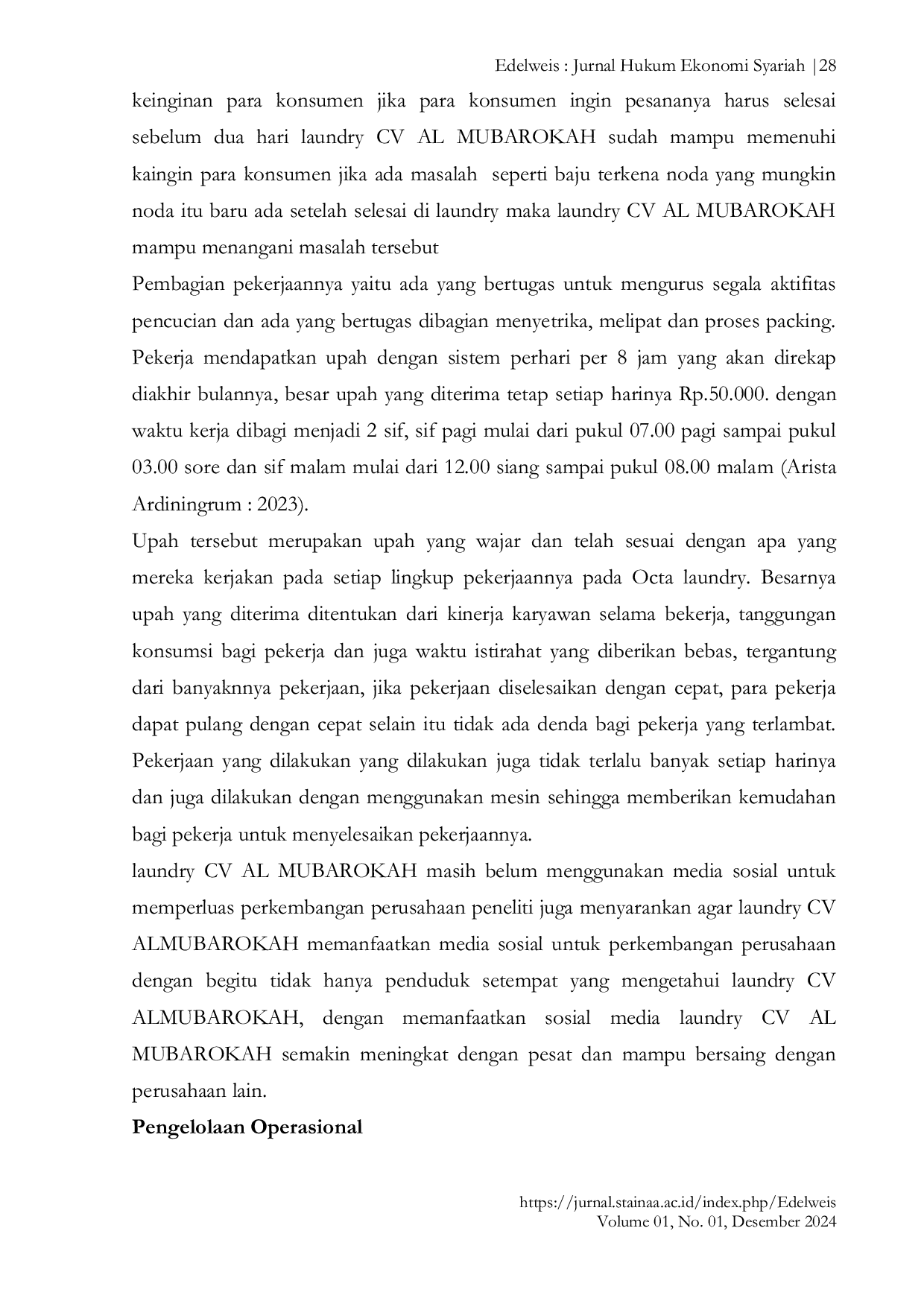 JURIS Strategi Pengembangan Loundry CV Al Mubarokah PP Nurul Abror Al Robbaniyyin