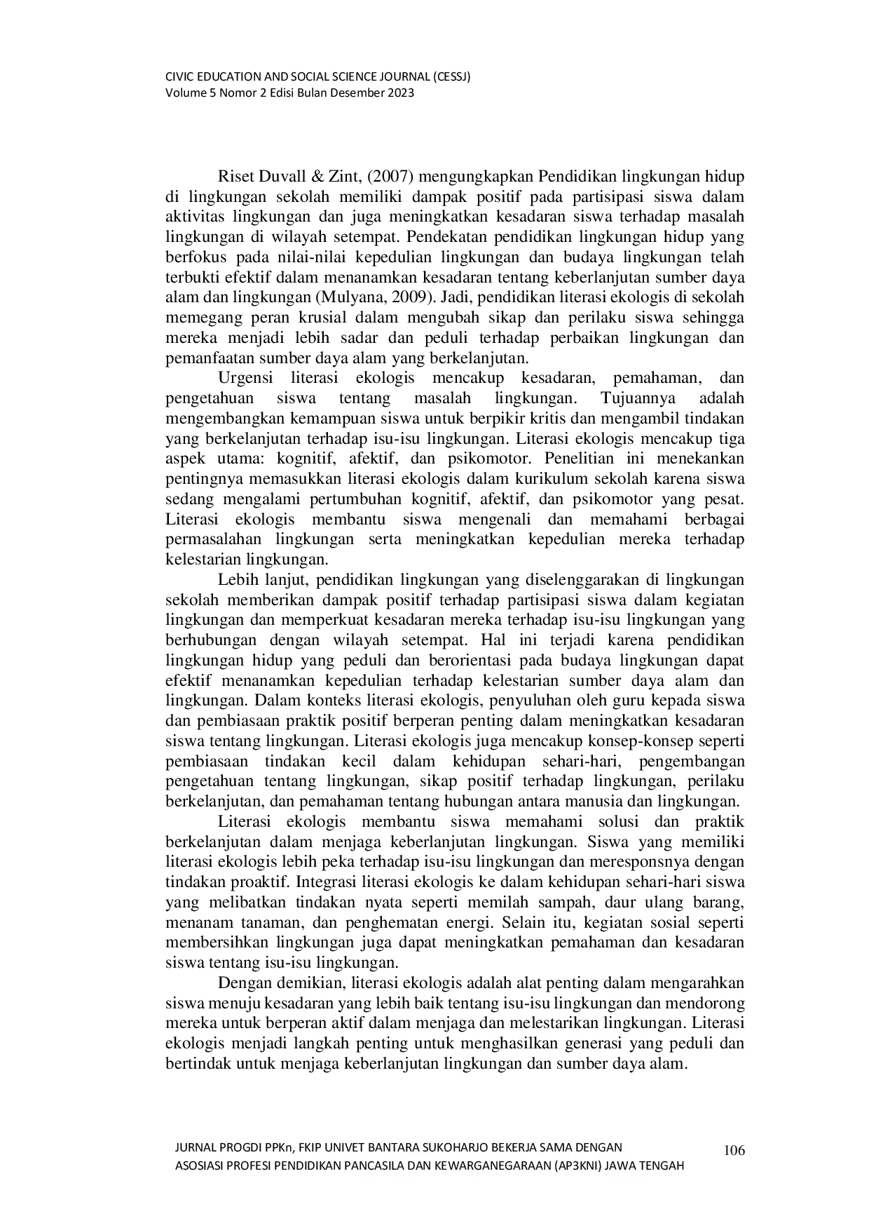 JURIS LITERASI EKOLOGIS LITERASI EKOLOGIS Implementasi Pendidikan Lingkungan Hidup bagi Siswa SMP Negeri Se Distrik Sentani