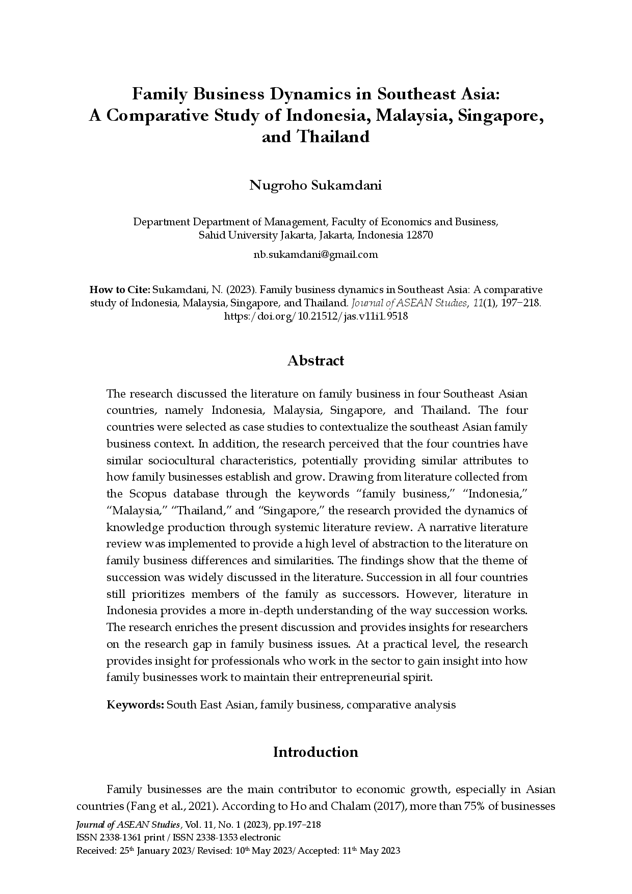 juris Family Business Dynamics in Southeast Asia A Comparative Study of Indonesia Malaysia Singapore and Thailand
