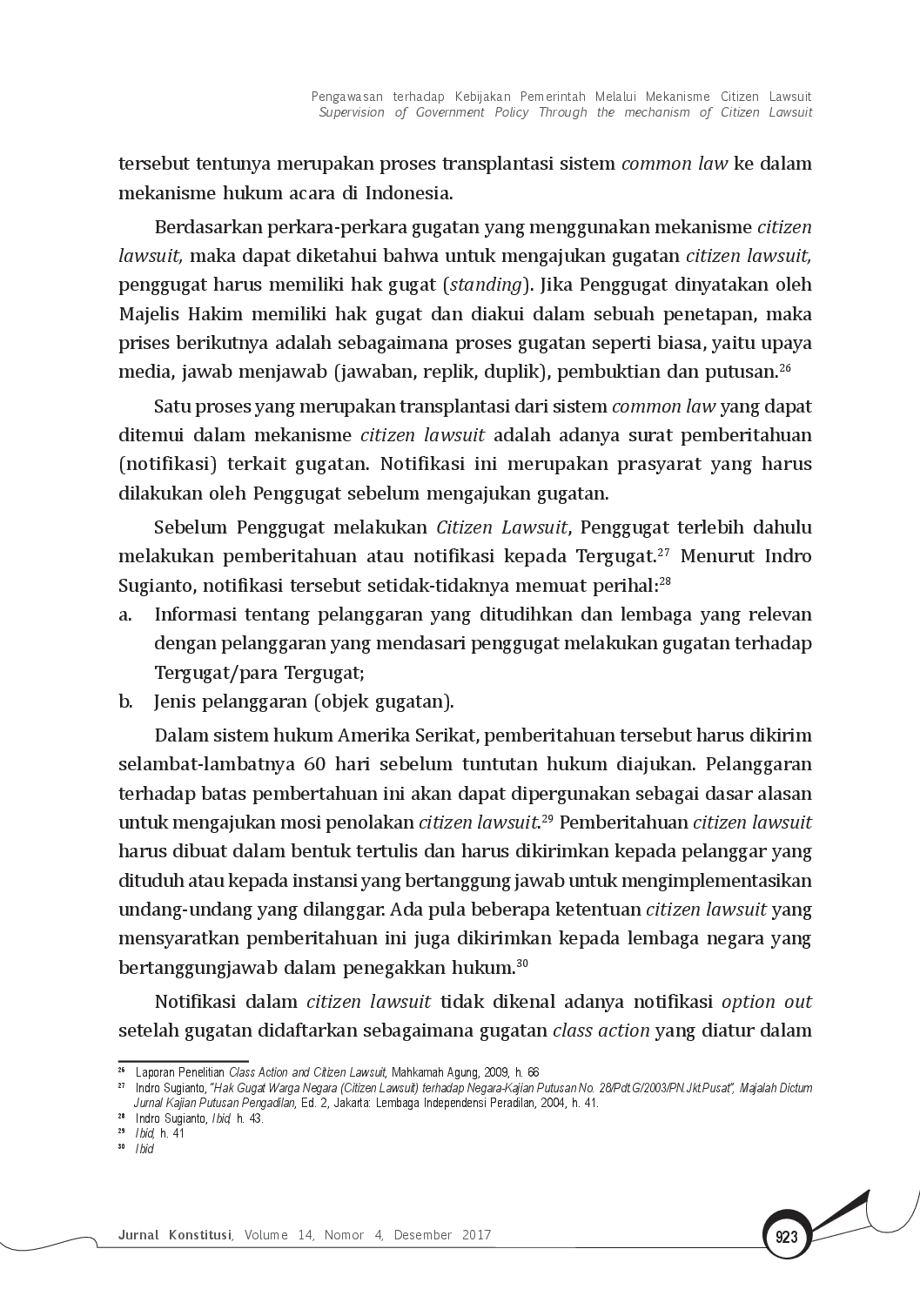 juris Pengawasan terhadap Kebijakan Pemerintah Melalui Mekanisme Citizen Lawsuit