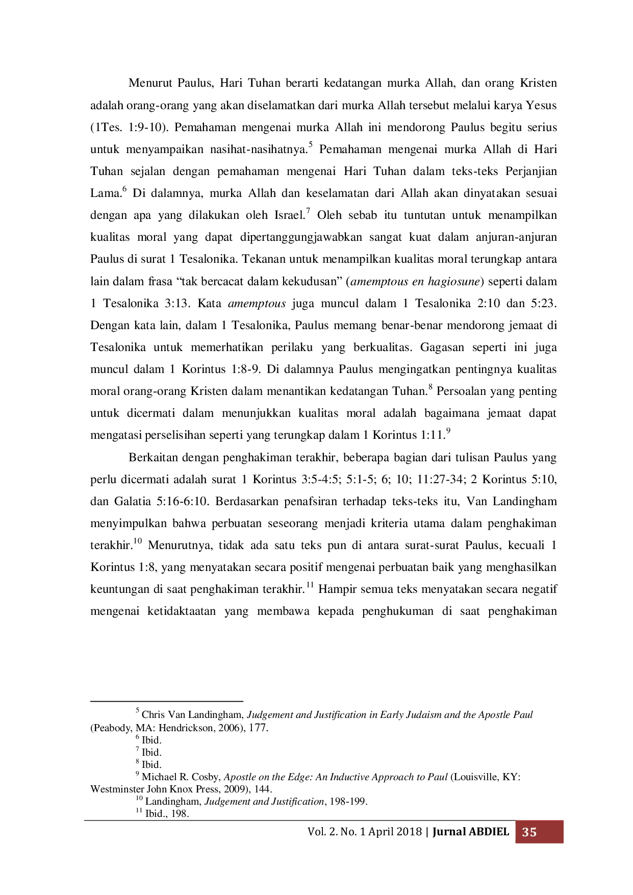 JURIS Parousia Pembenaran Allah Dan Kebangkitan Orang Mati Perbuatan Perbuatan Baik Dalam Meraih Keselamatan Menurut Surat Surat Paulus