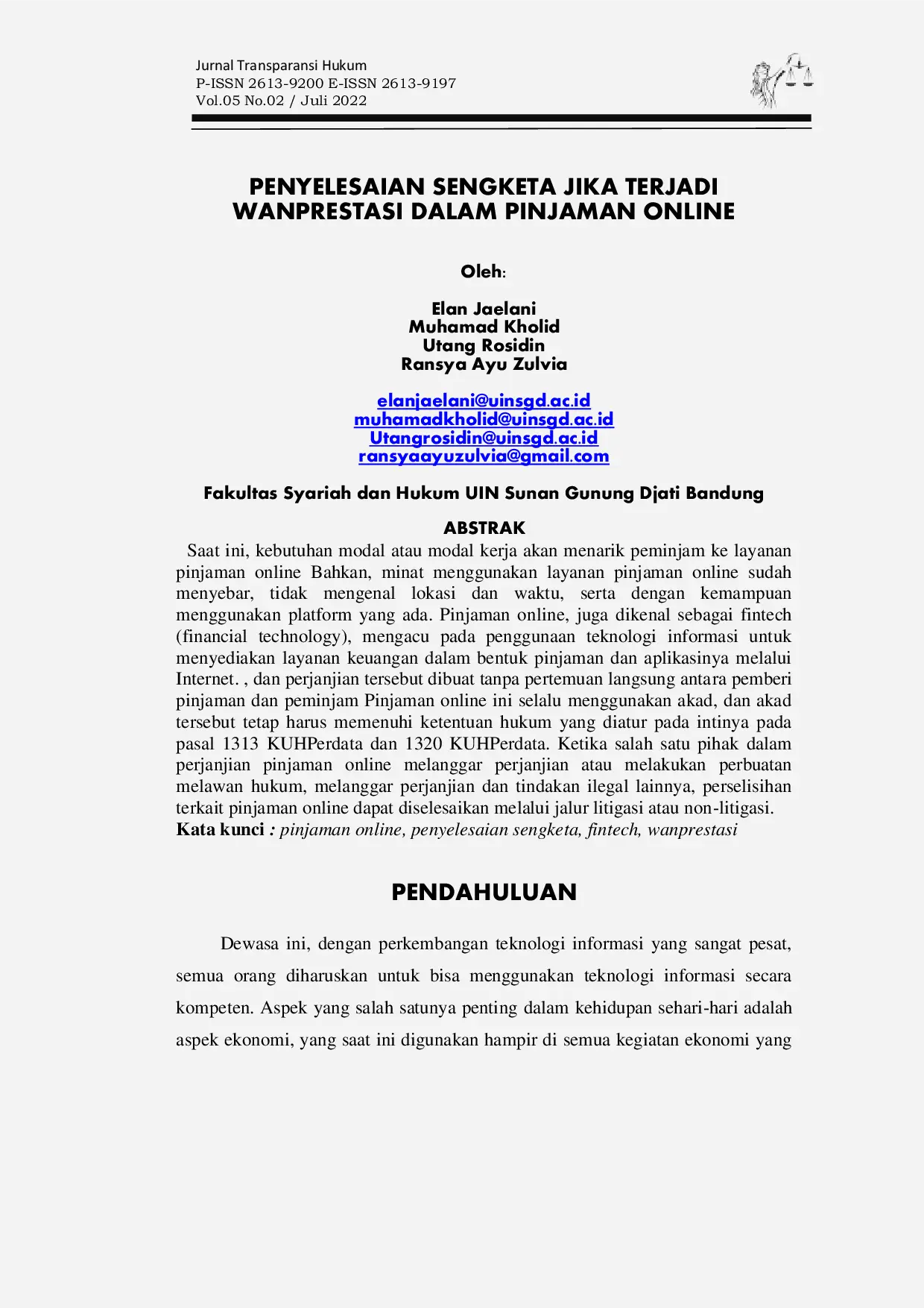 JURIS Penyelesaian Sengketa Jika Terjadi Wanprestasi Dalam Pinjaman Online