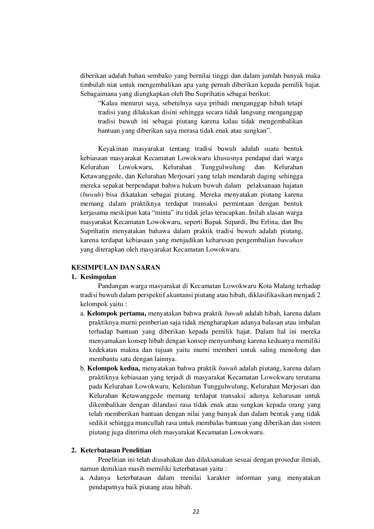 JURIS Tradisi Buwuh Dalam Perspektif Akuntansi Piutang dan Hibah di Kecamatan Lowokwaru Kota Malang