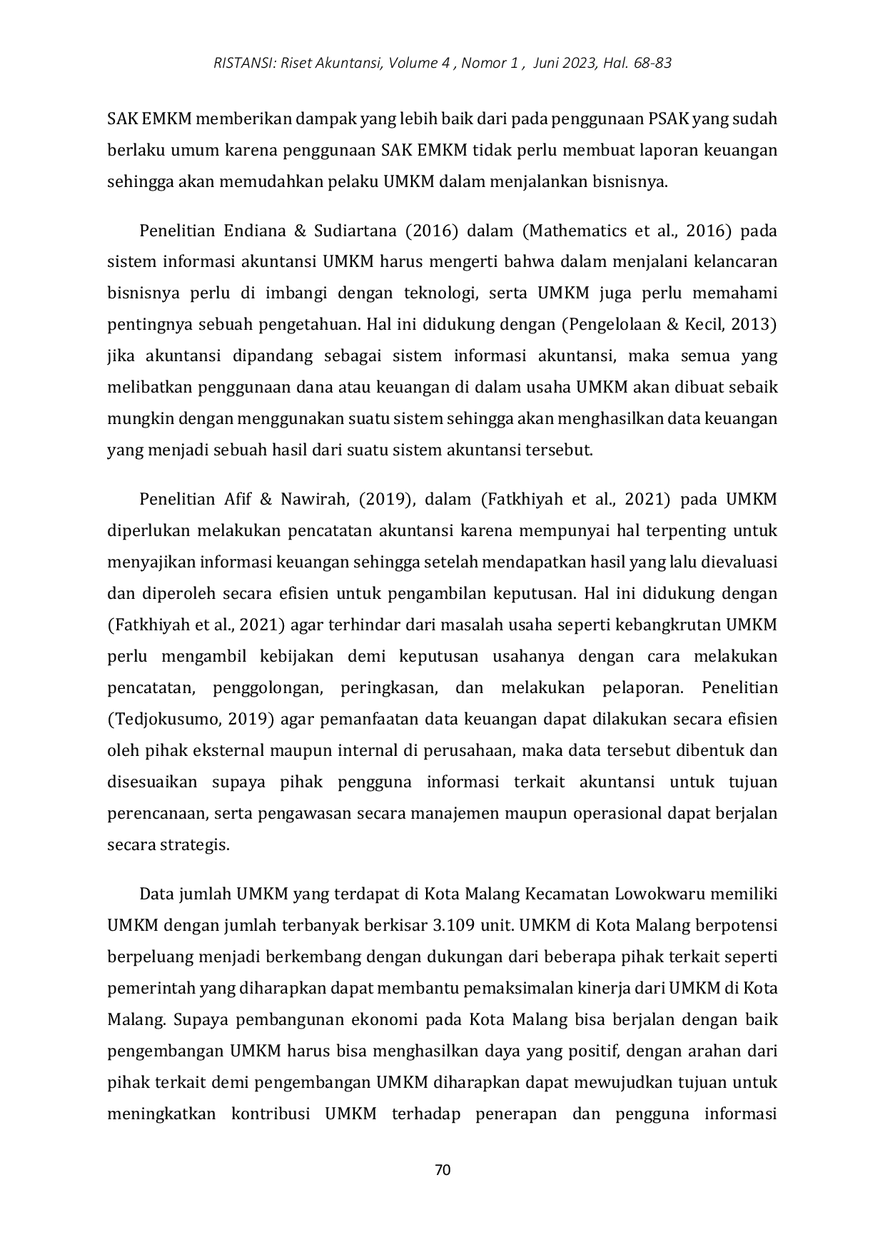 JURIS Pengaruh Pelatihan Akuntansi dan Lama Usaha Terhadap Perencanaan dan Penggunaan Informasi Akuntansi pada UMKM Kecamatan Lowokwaru Kota Malang