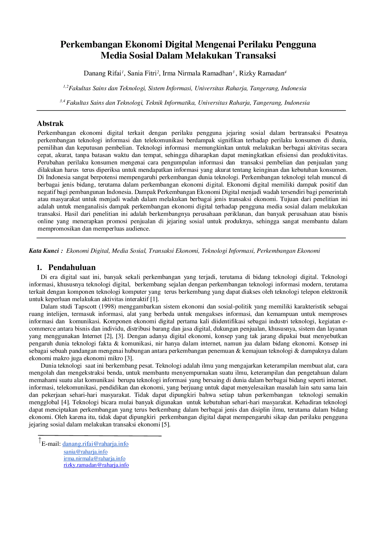 juris Perkembangan Ekonomi Digital Mengenai Perilaku Pengguna Media Sosial Dalam Melakukan Transaksi