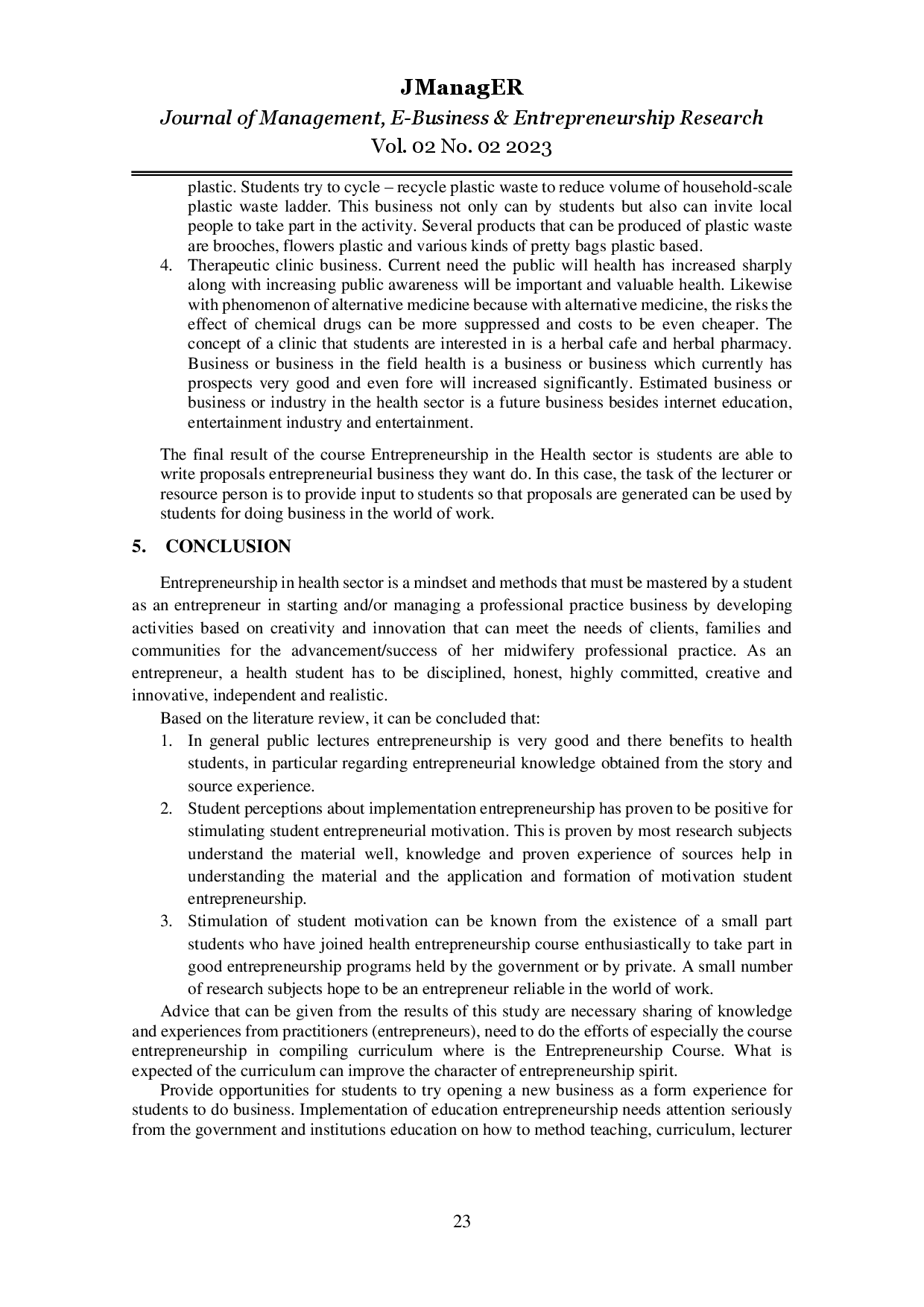 juris Health Student Entrepreneurship in Pandemic Era A Systematic Literature Review