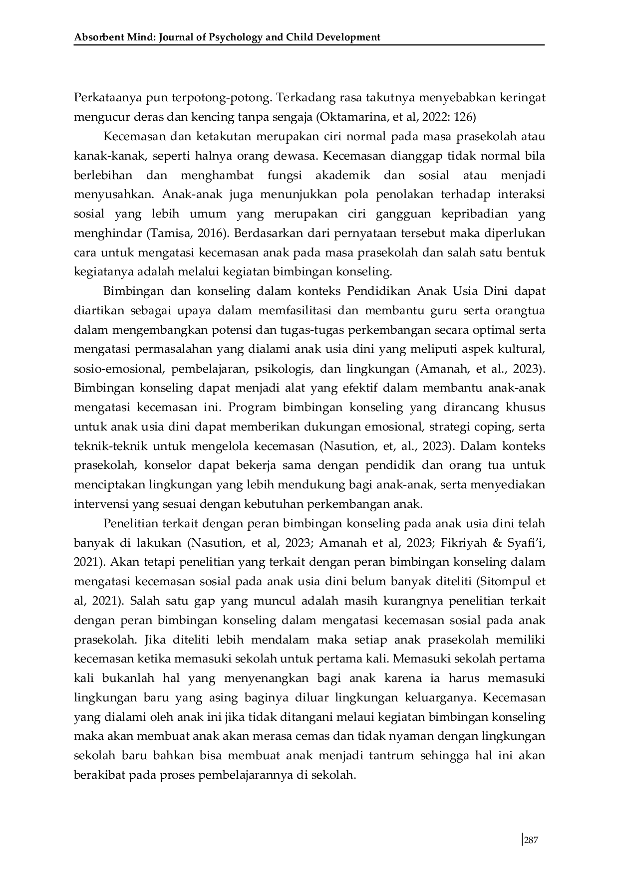 JURIS Implementasi Bimbingan Konseling Dalam Mengatasi Kecemasan Sosial Pada Anak Prasekolah