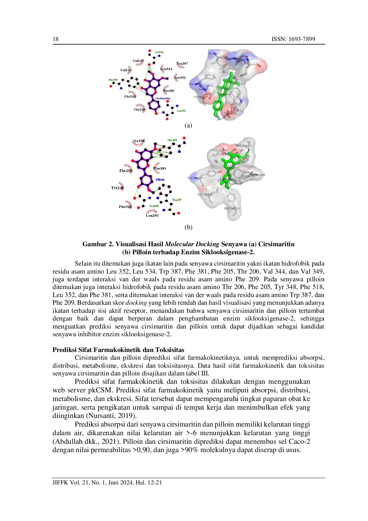 juris Studi In Silico Senyawa Flavonoid Herba Kumis Kucing Orthosiphon Stamineus B sebagai Penghambat Enzim Siklooksigenase 2