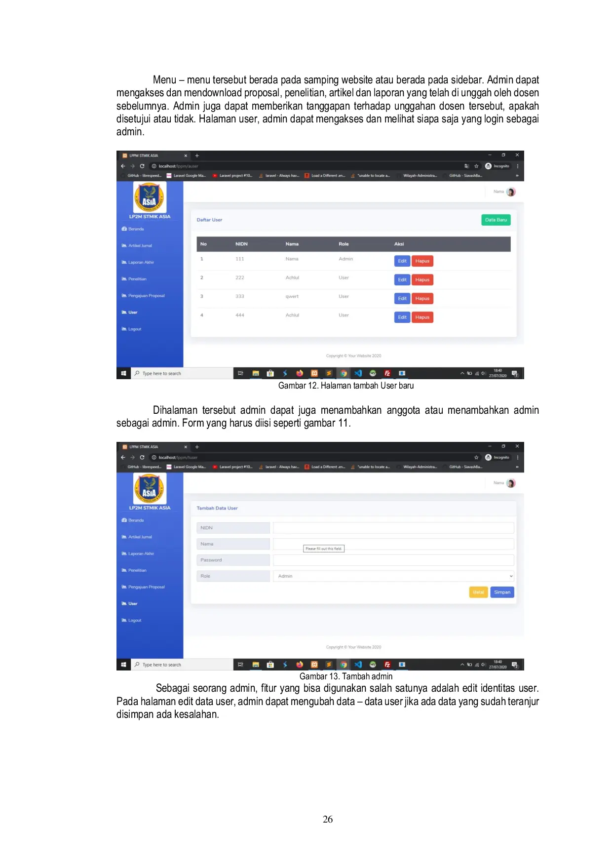 JURIS Sistem Informasi Penelitian Dosen Pada Lp2m Itb Asia Malang Berbasis Web