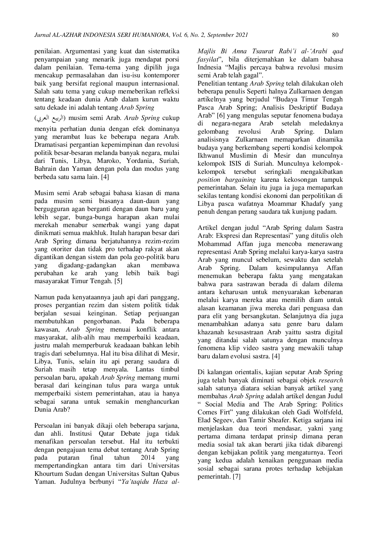 JURIS Fenomena Arab Spring dalam Wacana Qatar Debate