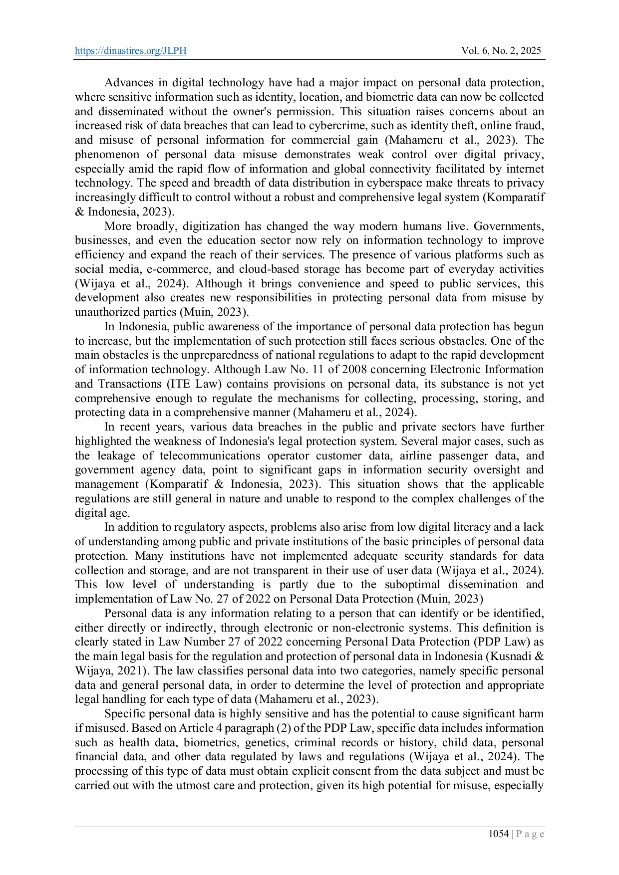 JURIS Constitutional Guarantees of the Right to Privacy of Personal Data of Citizens in the Era of Government Digitalization