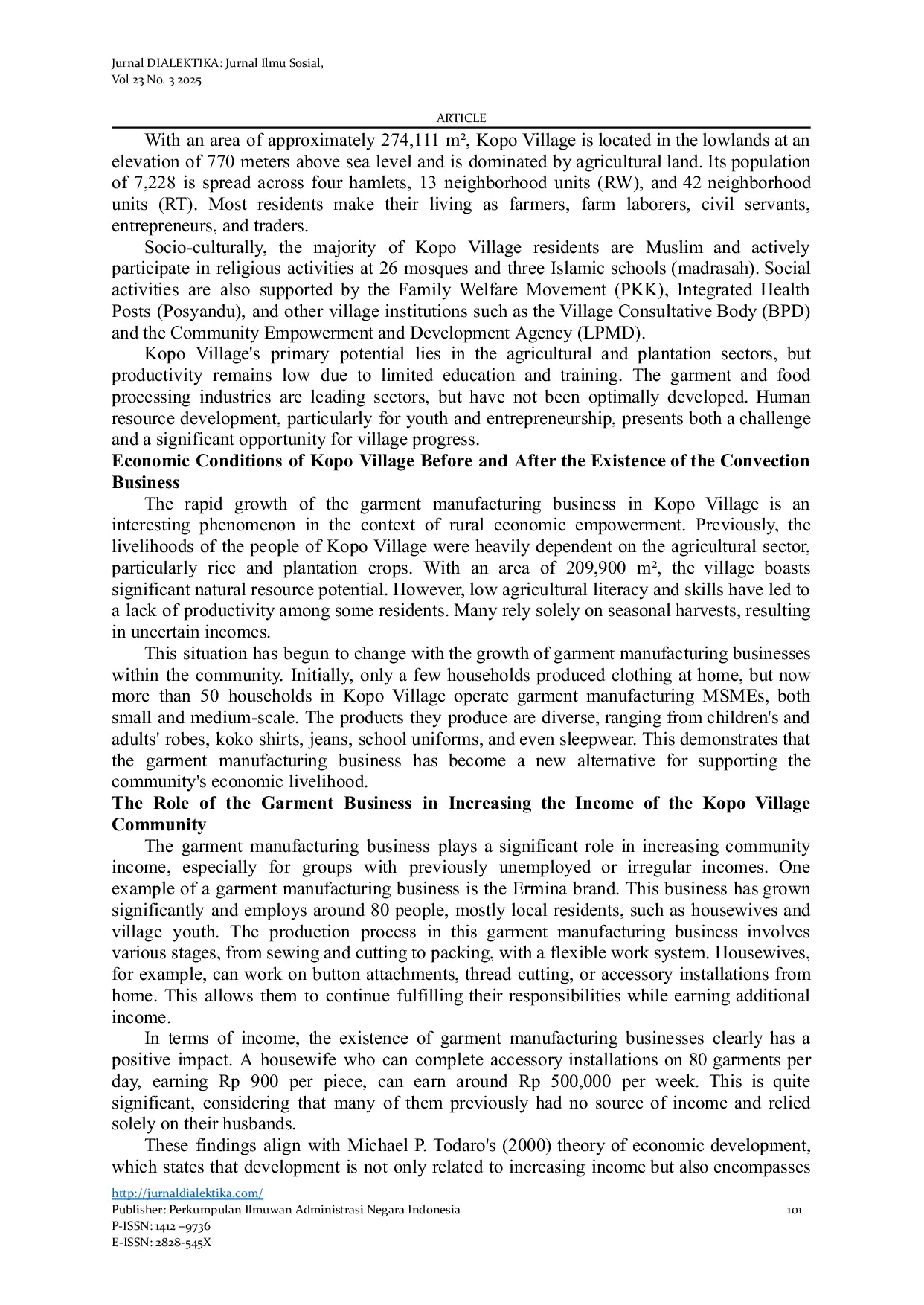 JURIS An Analysis of Garment Business in Strengthening the Local Economy of Kopo Village Kutawaringin District