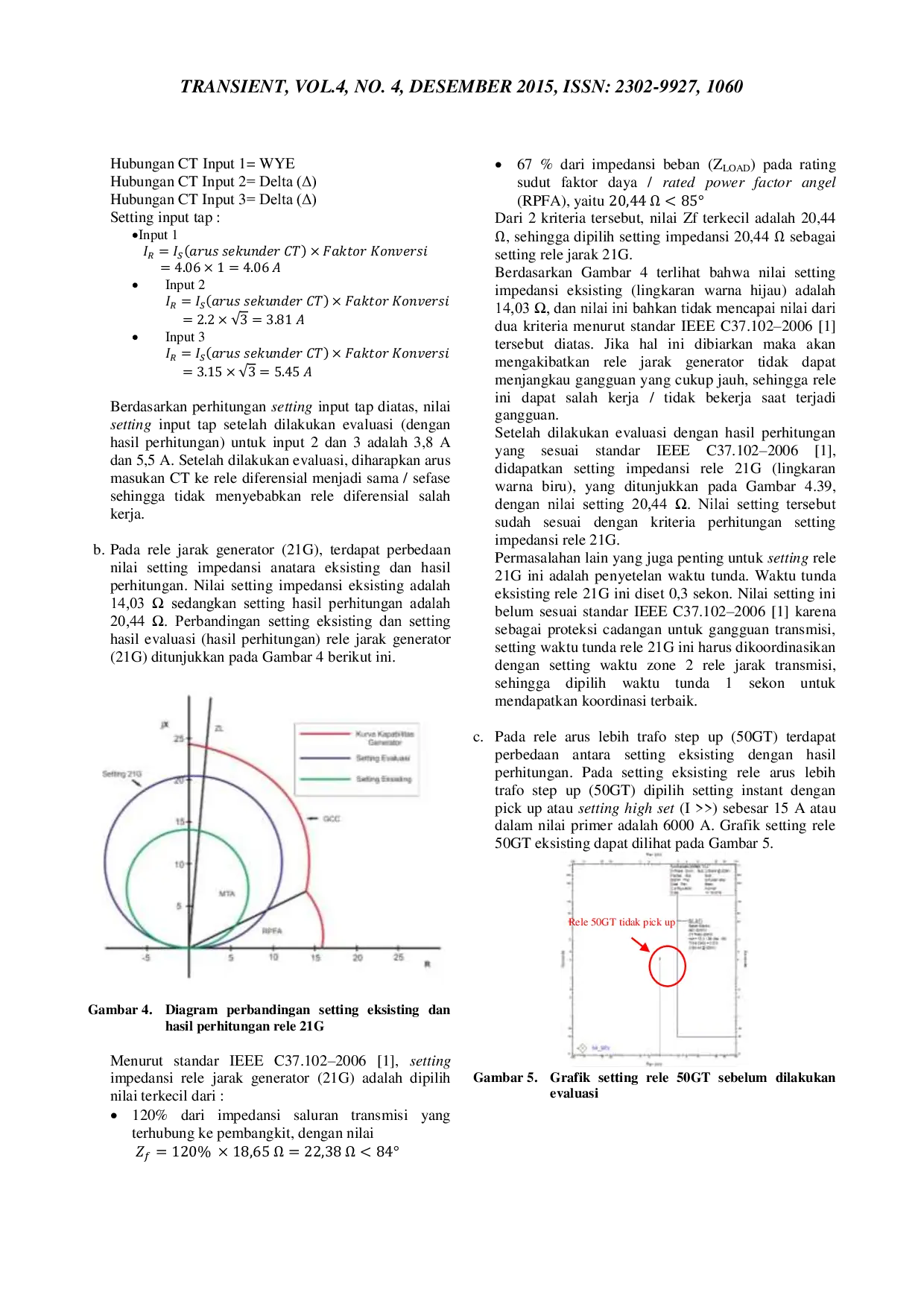 JURIS Analisis Koordinasi Dan Setting Rele Proteksi Generator Dan Trafo Step Up Di Pltu Tanjung Jati B Unit 1