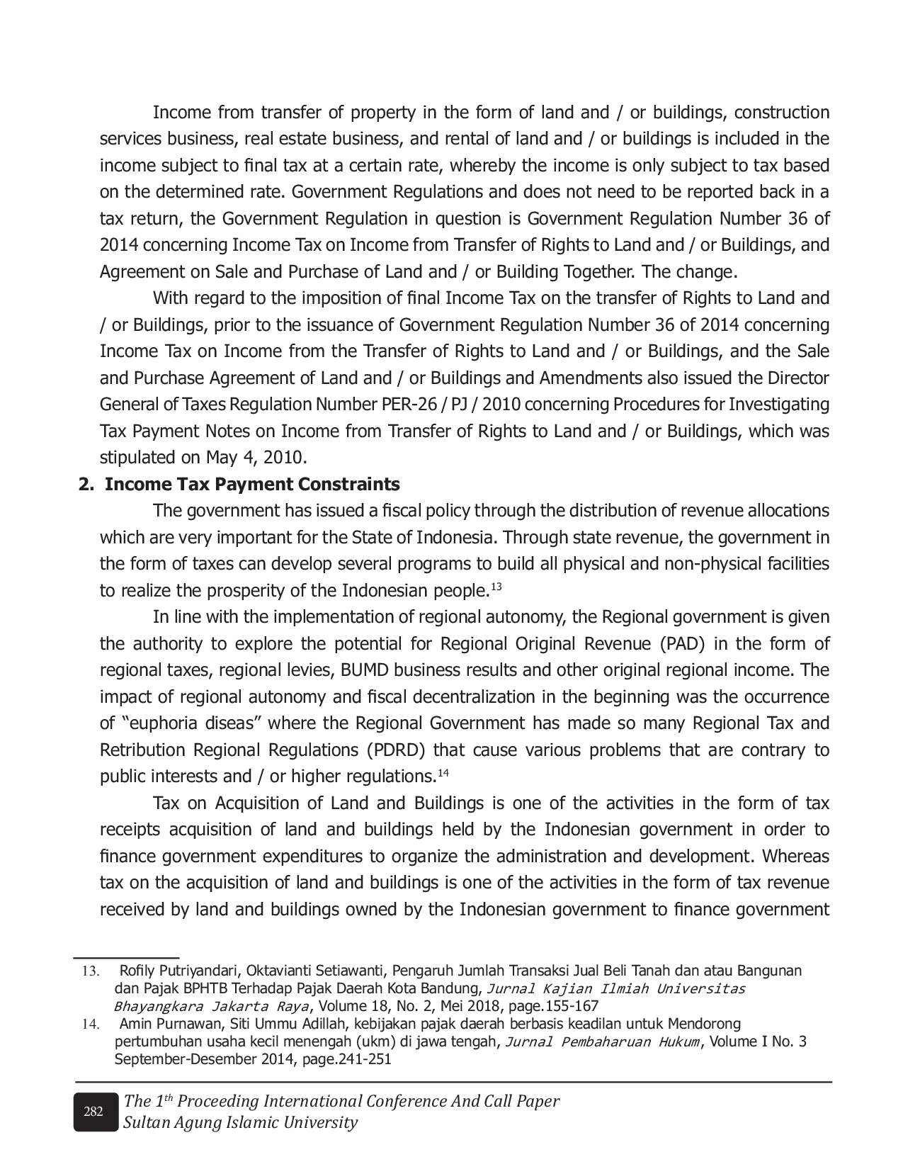 JURIS Taxe Income Payment Contraints