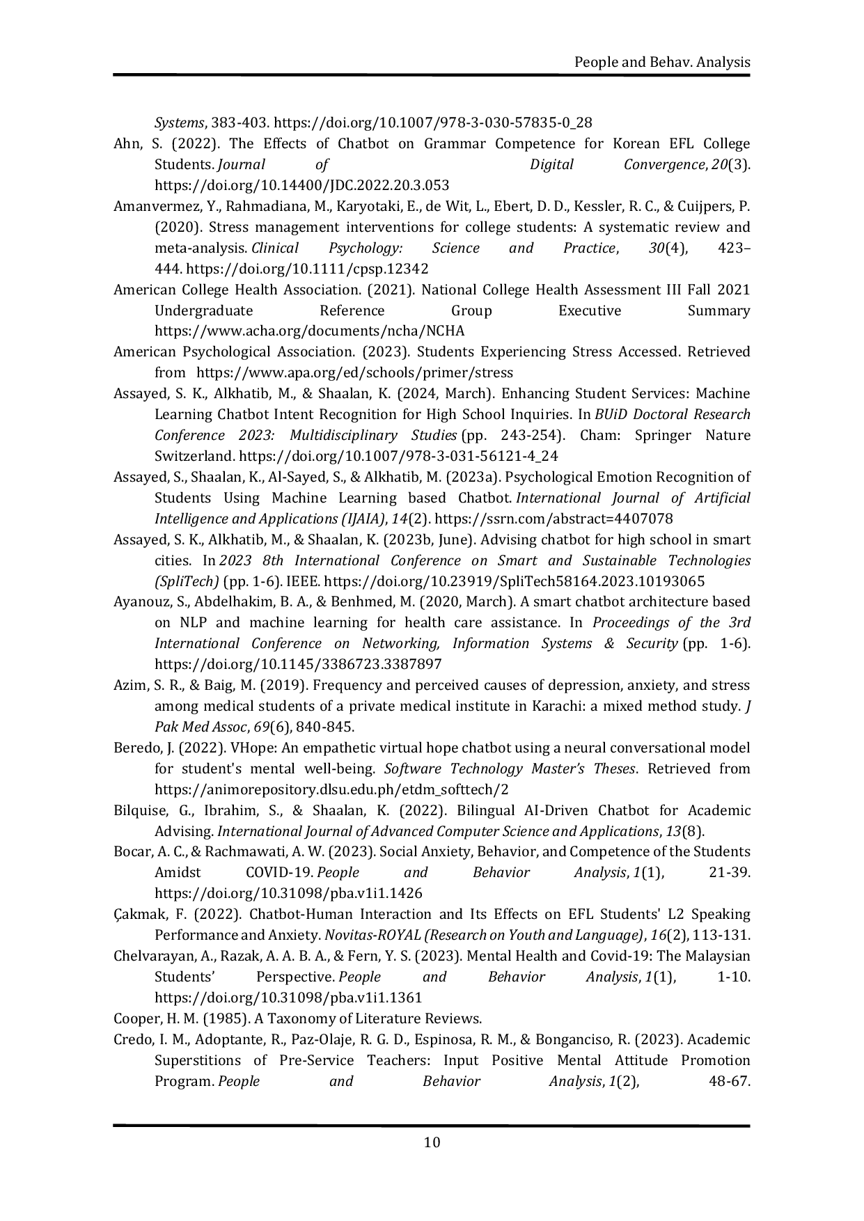 JURIS Impact of Artificial Intelligence Chatbots on Student Well being and Mental Health A Systematic Review