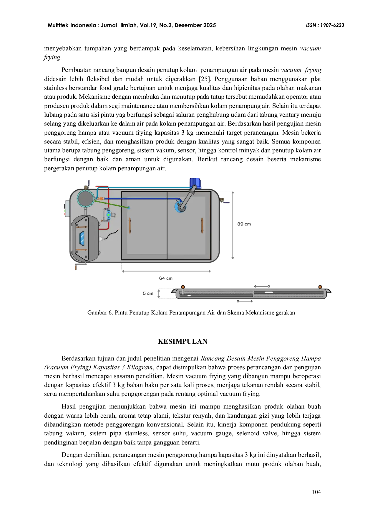 JURIS Rancang Desain Mesin Penggoreng Hampa Vacuum Frying Kapasitas 3 Kilo Gram Kg
