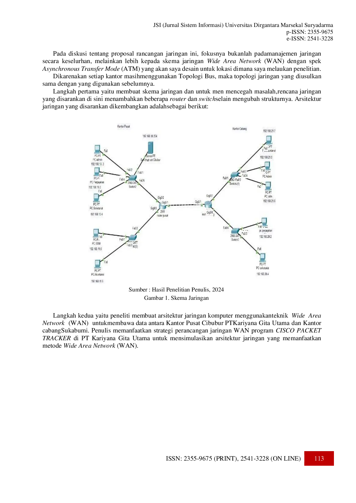 JURIS Perancangan Jaringan Wide Area Network Pada PT Kariyana Gita Utama Menggunakan Cisco Packet Tracker