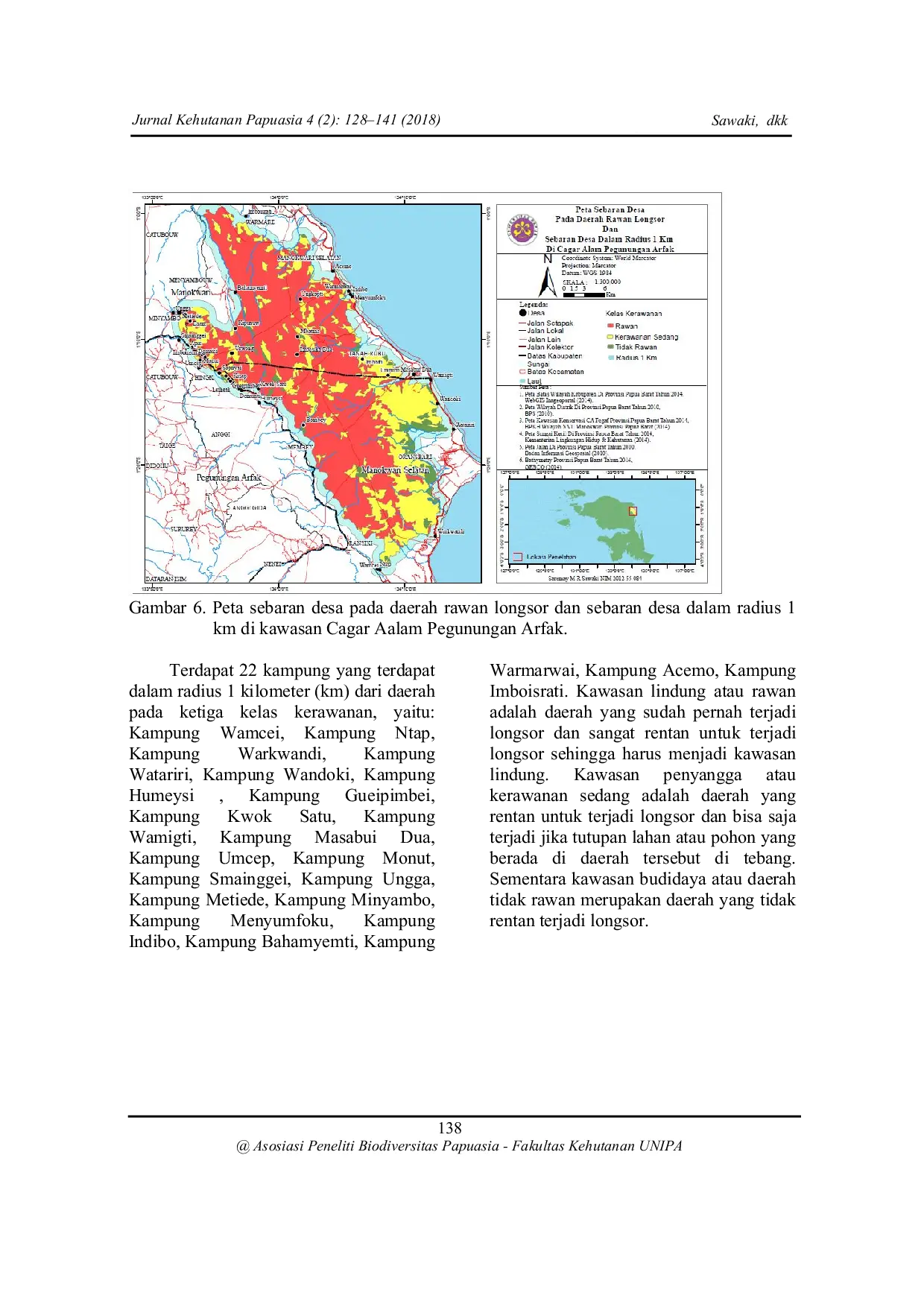 JURIS Pendugaan Daerah Rawan Longsor Berbasis Sistem Informasi Geografis Di Cagar Alam Pegunungan Arfak