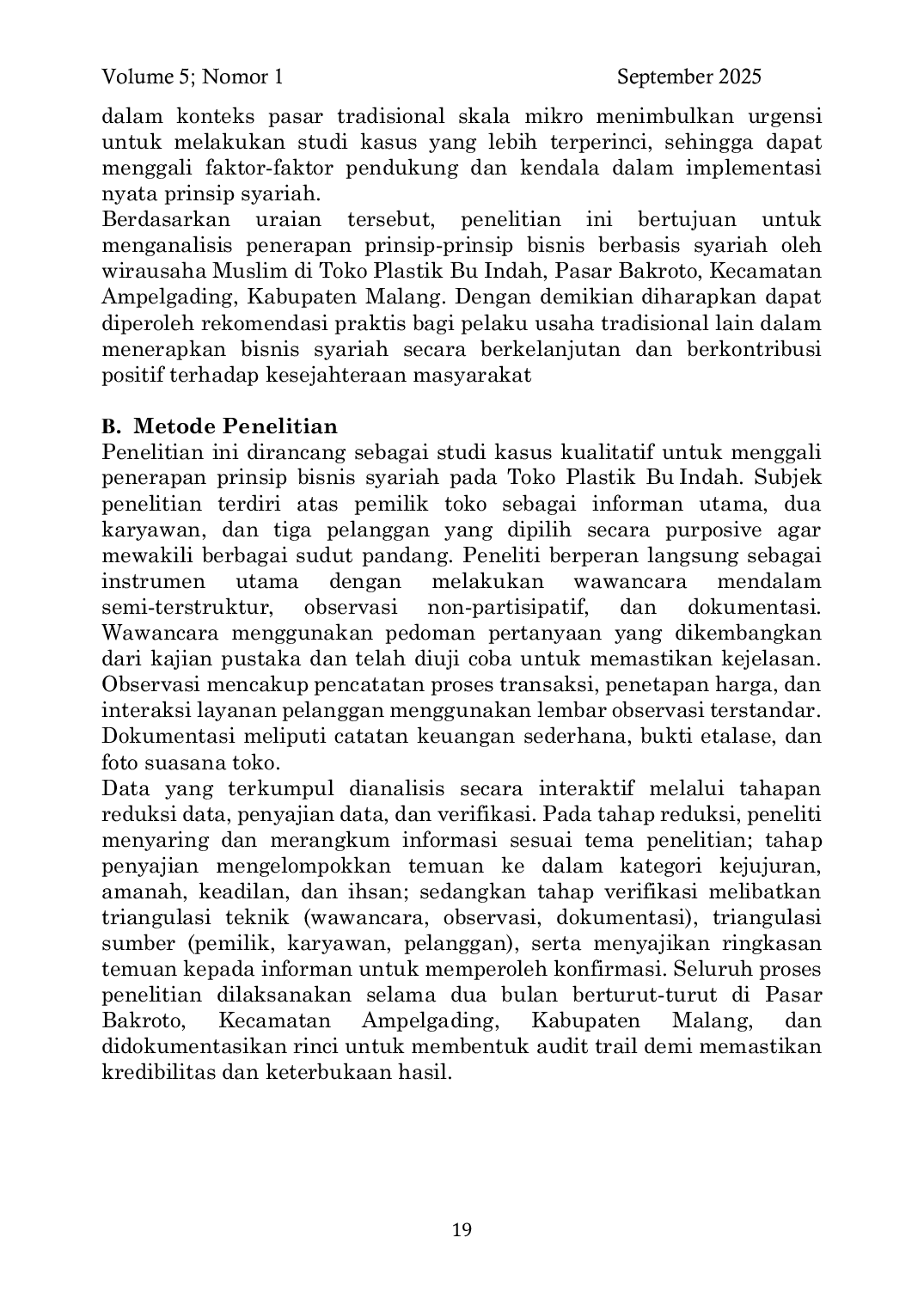 JURIS Penerapan Bisnis Berbasis Syariah pada Wirausaha Muslim