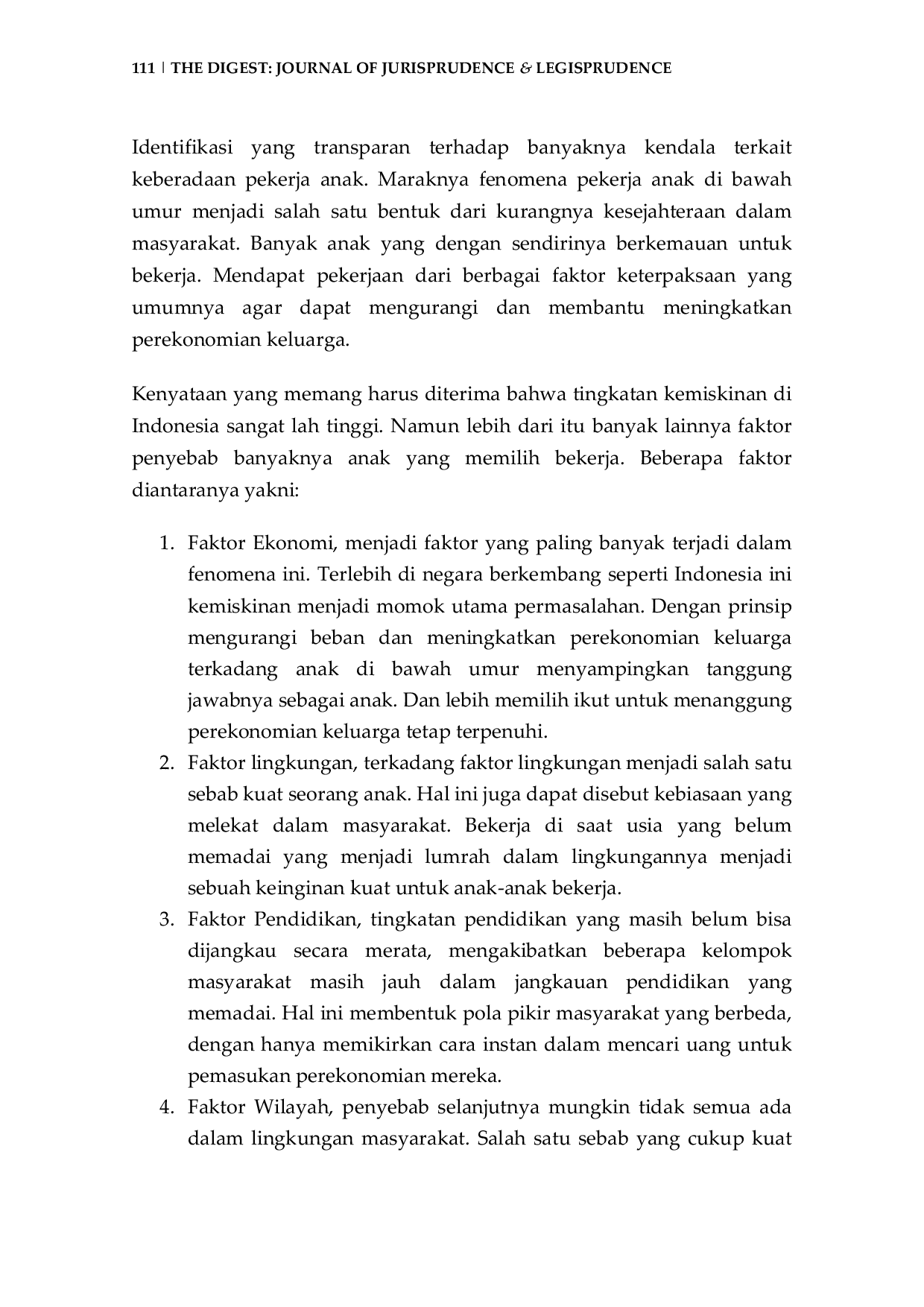 JURIS Discourse on Legal Protection of Underage Child Labor in Indonesia