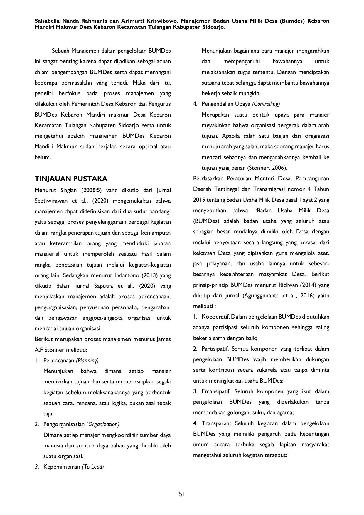 JURIS Manajemen Badan Usaha Milik Desa BUMDES Kebaron Mandiri Makmur Desa Kebaron Kecamatan Tulangan Kabupaten Sidoarjo