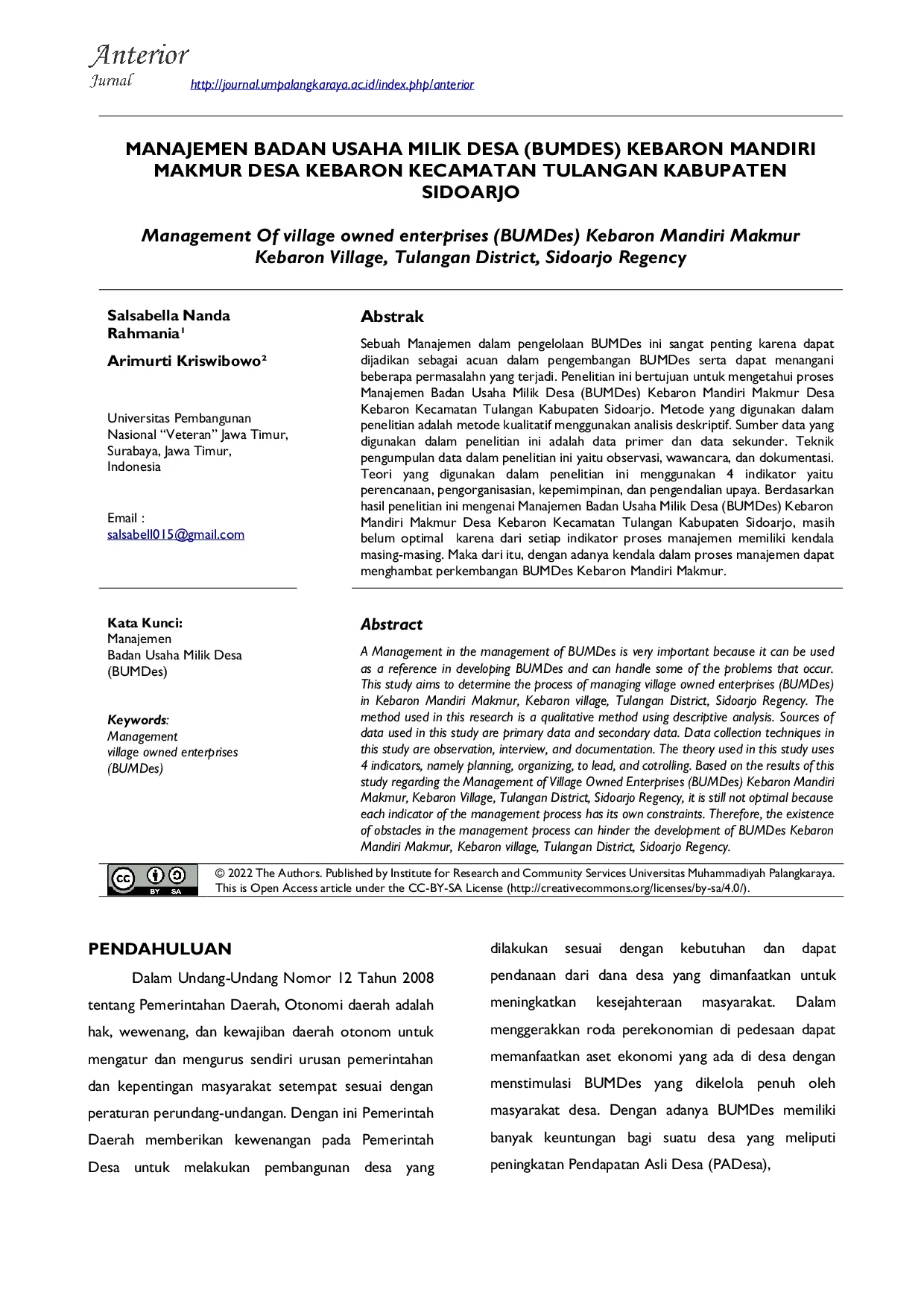JURIS Manajemen Badan Usaha Milik Desa BUMDES Kebaron Mandiri Makmur Desa Kebaron Kecamatan Tulangan Kabupaten Sidoarjo