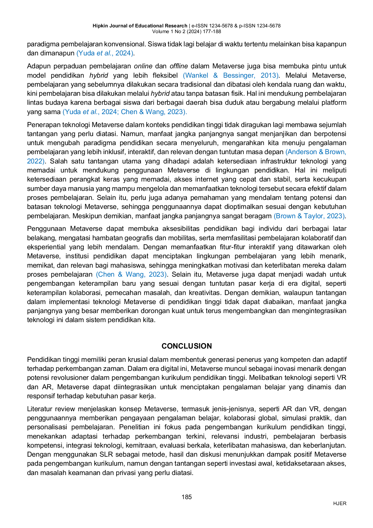 JURIS Metaverse integration in higher education curriculum A systematic literature review