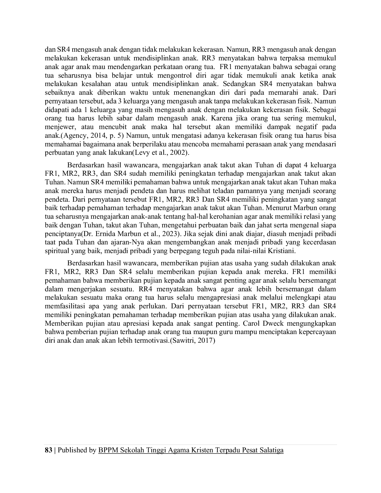 JURIS Program Pembinaan Wali Murid di Tk Kristen Gilgal Terpadu terhadap Peningkatan Pemahaman Pengasuhan Anak