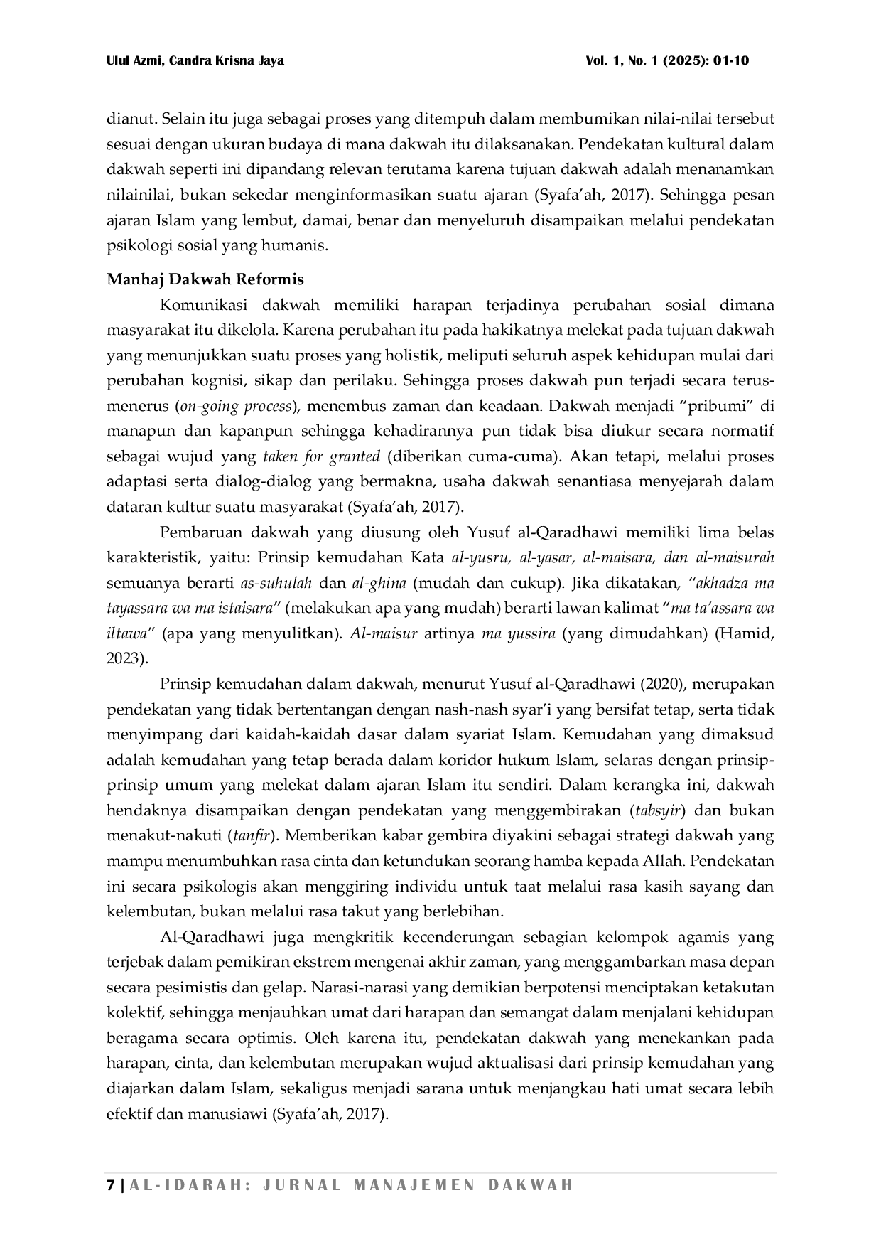 JURIS Efektivitas Komunikasi Lembaga Dakwah Islam