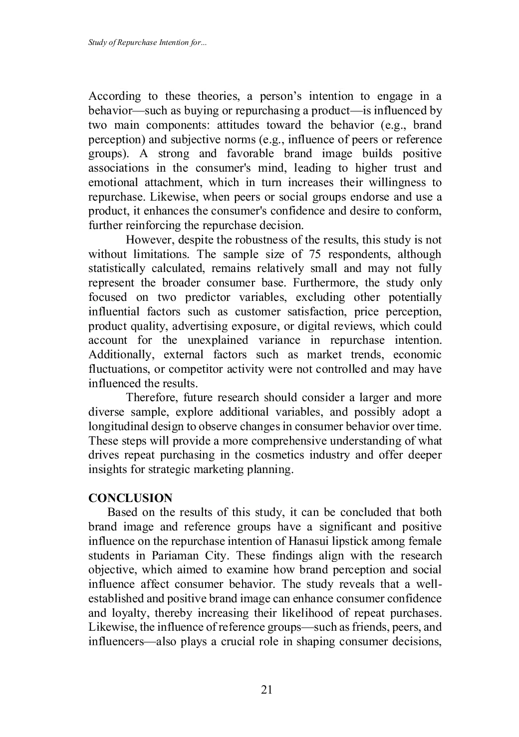 JURIS Studi Minat Beli Kembali Lipstik Hanasui Peran Brand Image dan Kelompok Referensi