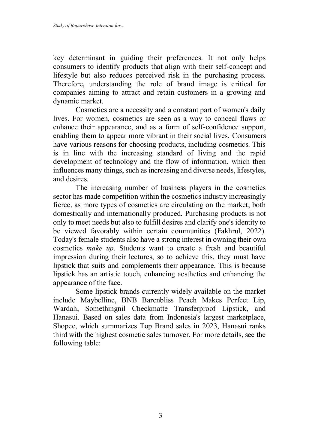 JURIS Studi Minat Beli Kembali Lipstik Hanasui Peran Brand Image dan Kelompok Referensi